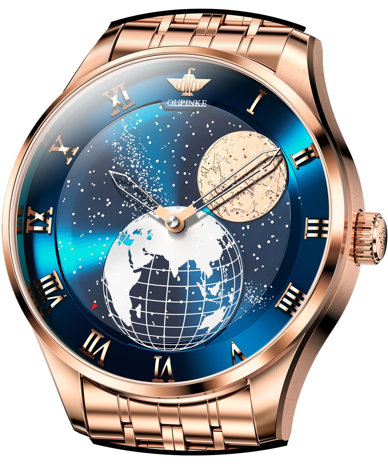 OUPINKE Automatic Luxury Men's Watch - Big Dial Mechanical Stainless Steel Waterproof Calendar Wristwatch for Men | Perfect for Business, Formal Events & Daily Wear