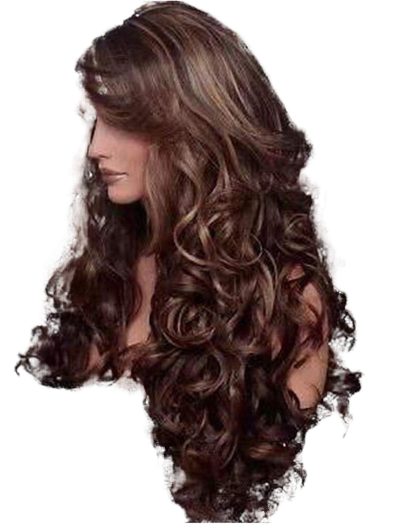Andongnywell Long Wave Lace Front Wigs for Black Women - 180% Density, Natural Brown Color, Human Hair Lace Wig with Baby Hair | Perfect for Daily Wear, Cosplay, and Special Occasions