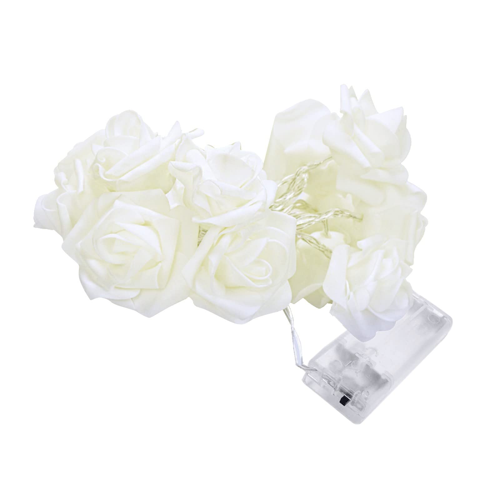 10 LED Rose String Lights - 1m Battery Operated Christmas Decor with Realistic Colors for Holiday, Wedding, Party & Home Decoration