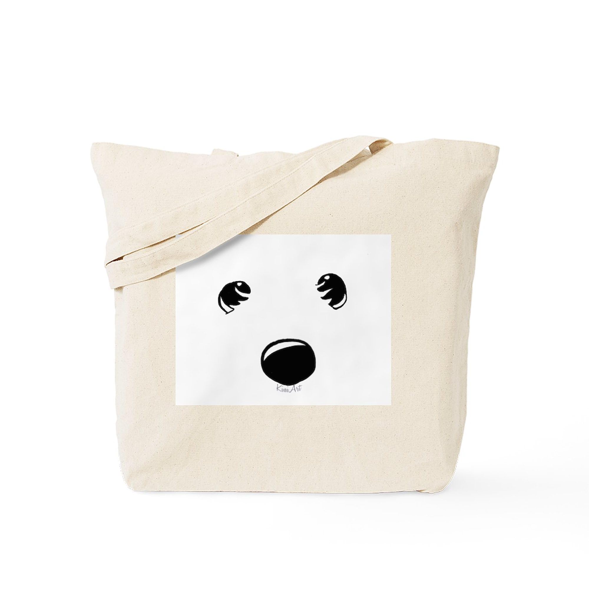 Westie Face Canvas Tote Bag - Natural Reusable Shopping Bag for Groceries, Beach & Daily Use | Eco-Friendly Cotton Tote with Dog Lover Design