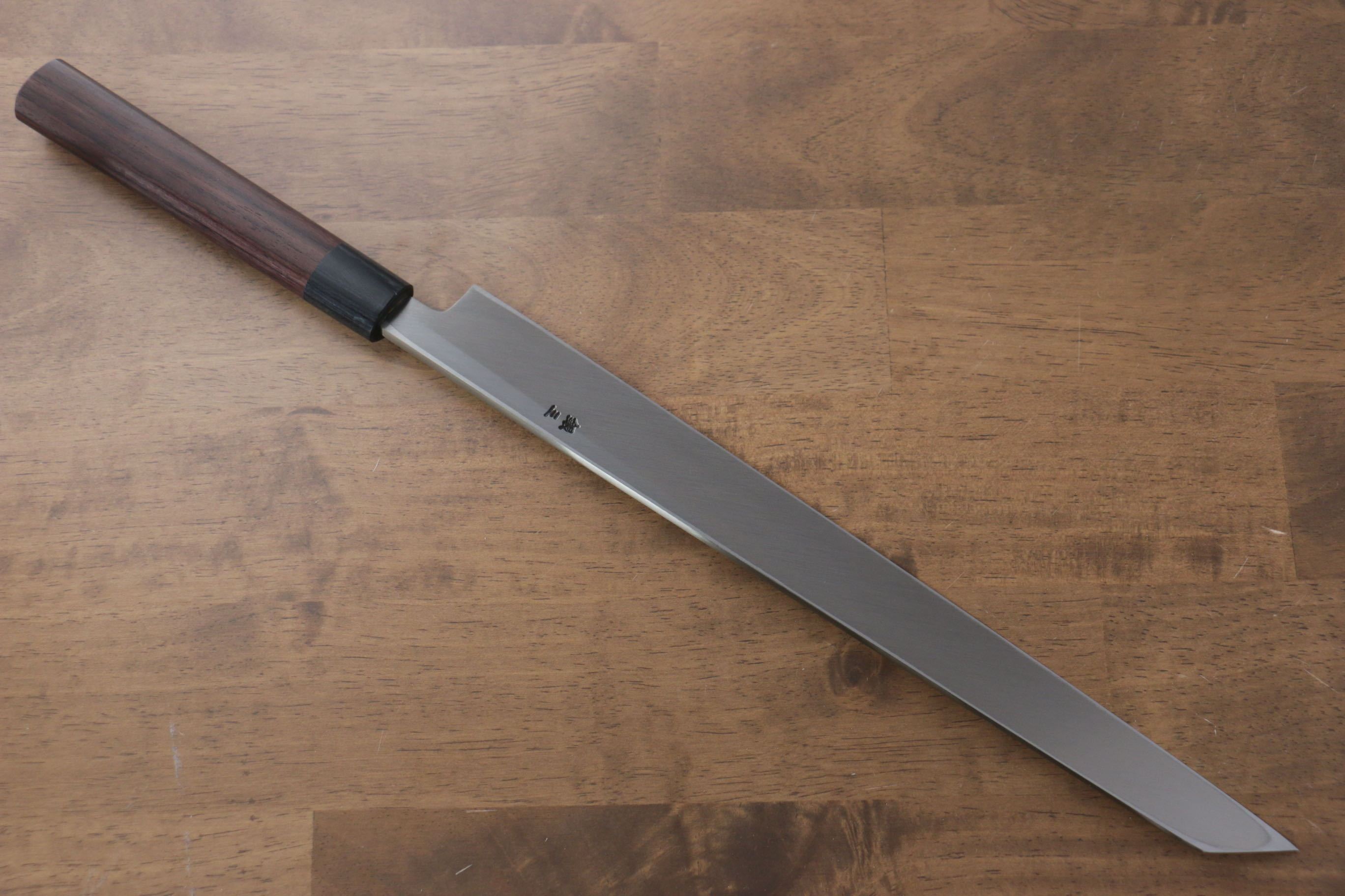 Premium Jikko Silver Steel No.3 Kiritsuke Yanagiba Knife 330mm - Japanese Shitan Handle - Professional Sushi & Sashimi Chef's Knife for Precision Cutting