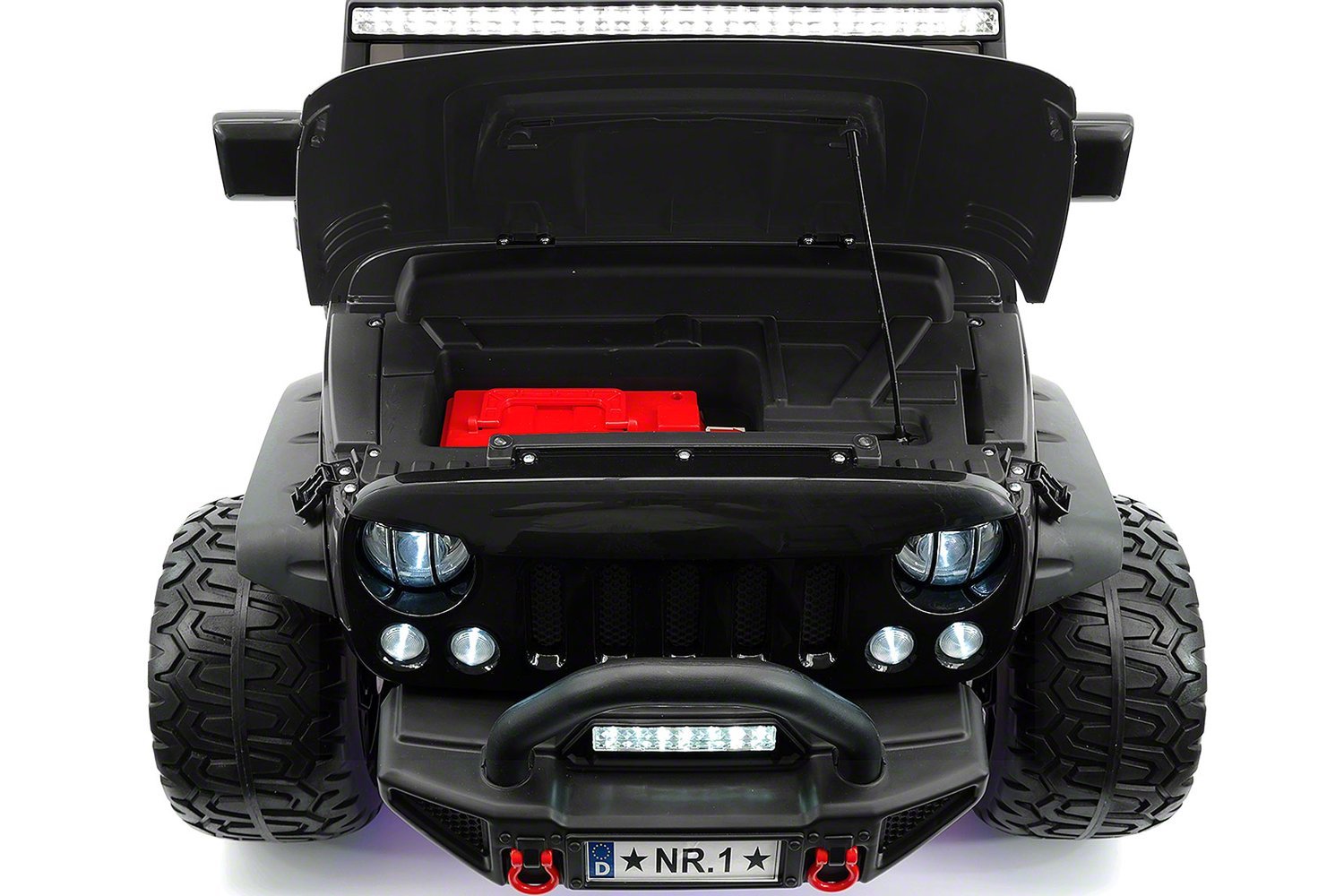 2023 12V Explorer Truck Kids Ride-On Car with LED Wheels, 2 Seater, Leather Seats, MP3 Player, FM Radio, Bluetooth, Remote Control – Perfect for Outdoor Play and Indoor Fun