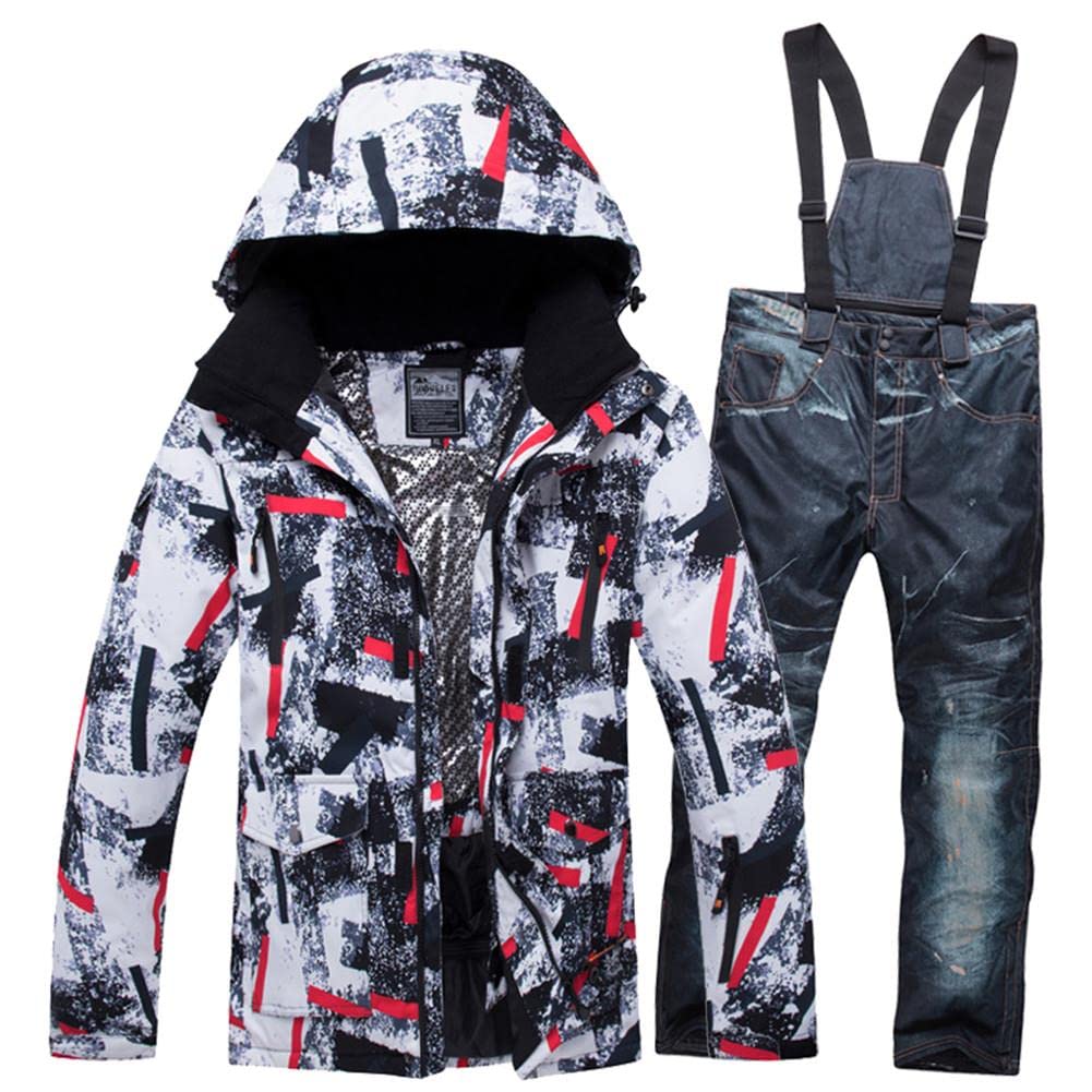 YEEFINE Men's Waterproof Ski Suit Set - Windproof Snowboard Jacket & Pants for Winter Sports | Warm Snowsuit for Skiing, Snowboarding & Outdoor Activities