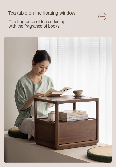 Premium Black Walnut Solid Wood Nightstand with Locking Storage | Modern Bedside Table for Bedroom, Living Room & Office | Durable Wooden Cabinet with Secure Drawer