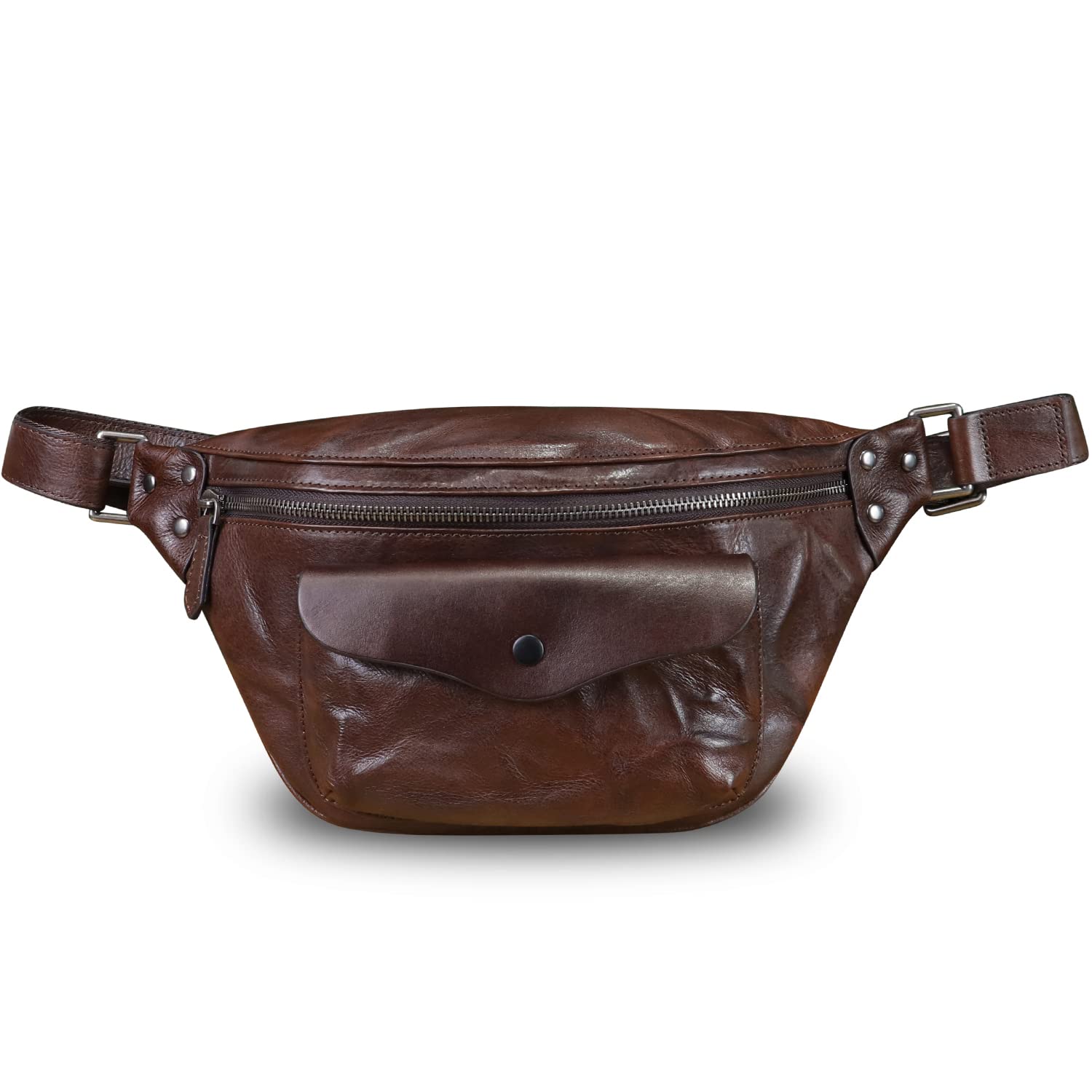 Genuine Leather Fanny Pack for Women & Men - Vintage Real Leather Crossbody Sling Bag, Waist Pack & Chest Purse | Perfect for Travel, Hiking, Concerts & Everyday Use