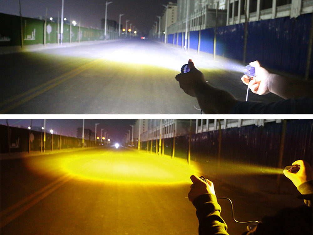 1 Inch White/Yellow Dual Color 20W Mini LED Projector Lens Driving Fog Light Kit - High Visibility for Off-Road, Truck & SUV in Rainy/Foggy Conditions