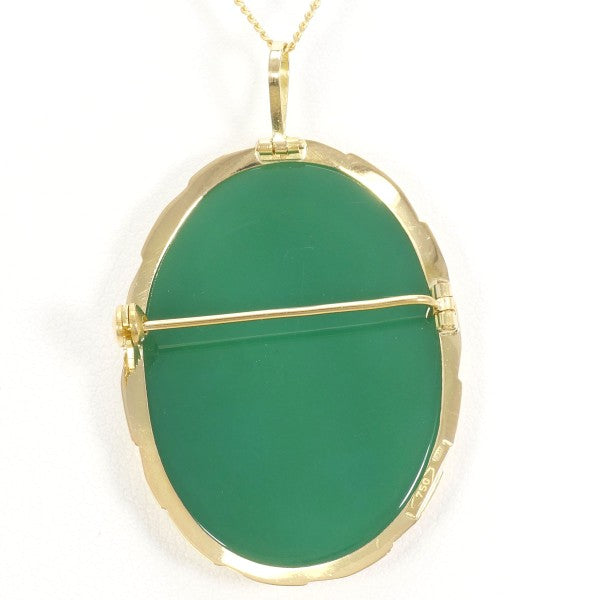 18K Yellow Gold Cameo Necklace & Brooch Set - Vintage Two-Way Pendant for Women - Perfect for Weddings, Parties & Special Occasions