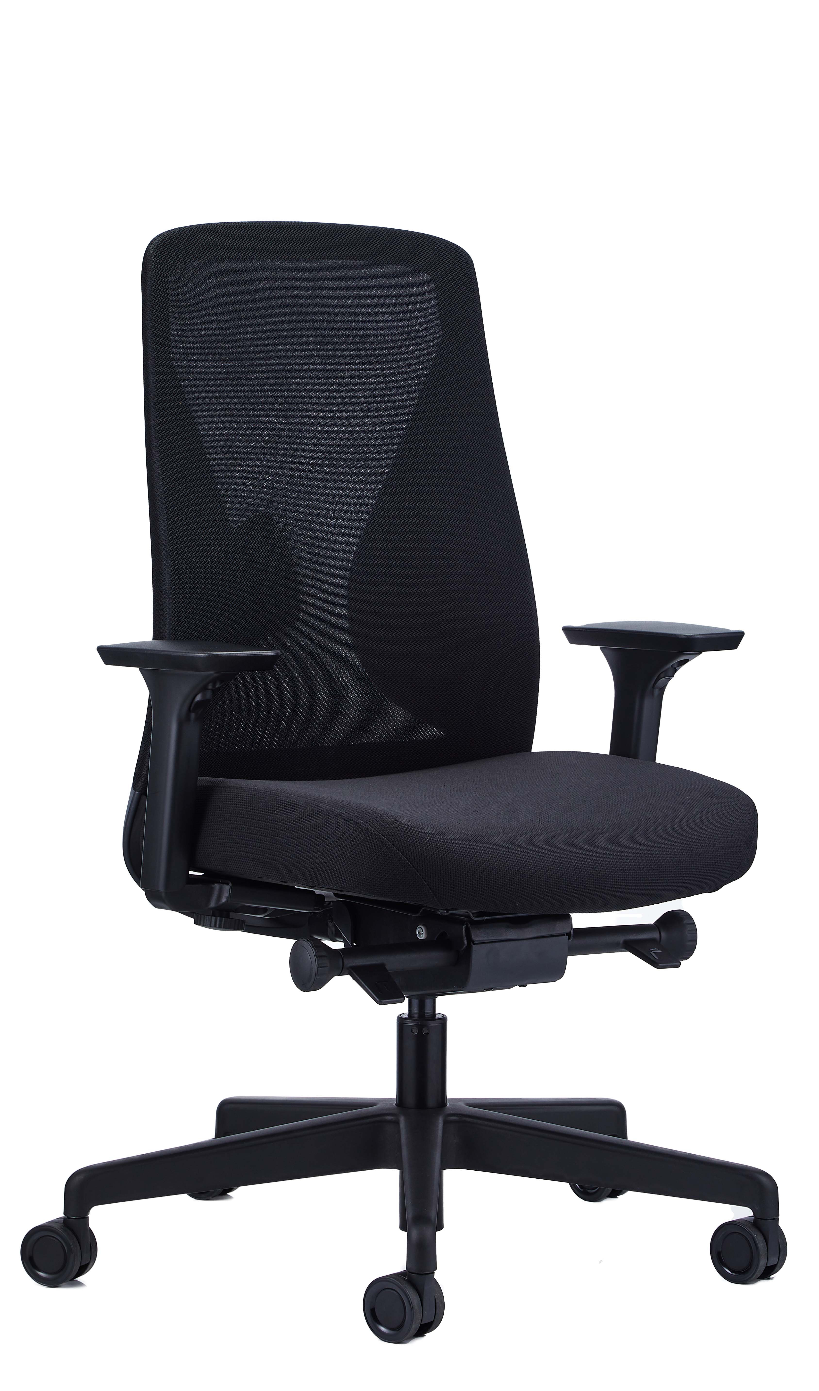 Eeurotech LAUNCH Task Black Fabric Chair - Ergonomic Office Chair for Home & Workspace - Perfect for Professionals, Gamers & Remote Workers