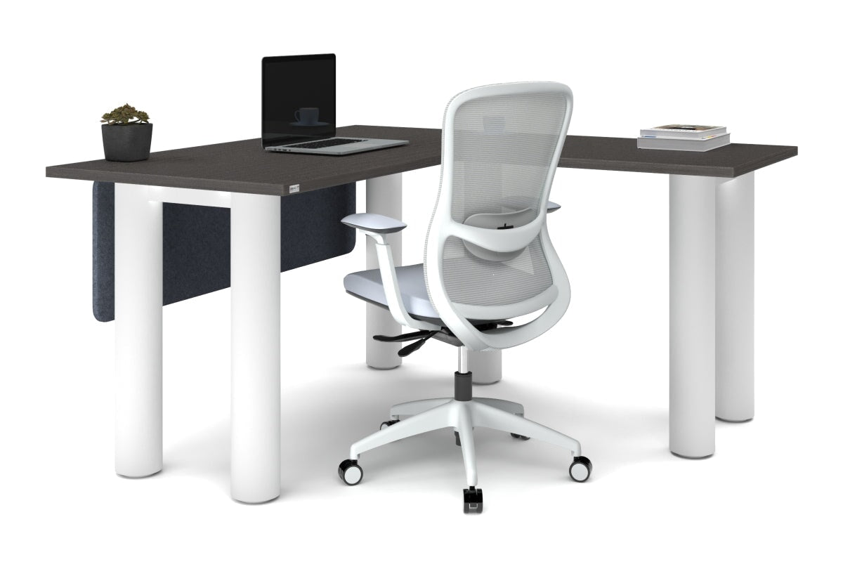 L-Shaped Corner Office Desk with Quadro Cylinder Legs - 1400L x 1450W Dimensions - Perfect for Home Office, Gaming Setup & Workspace Organization