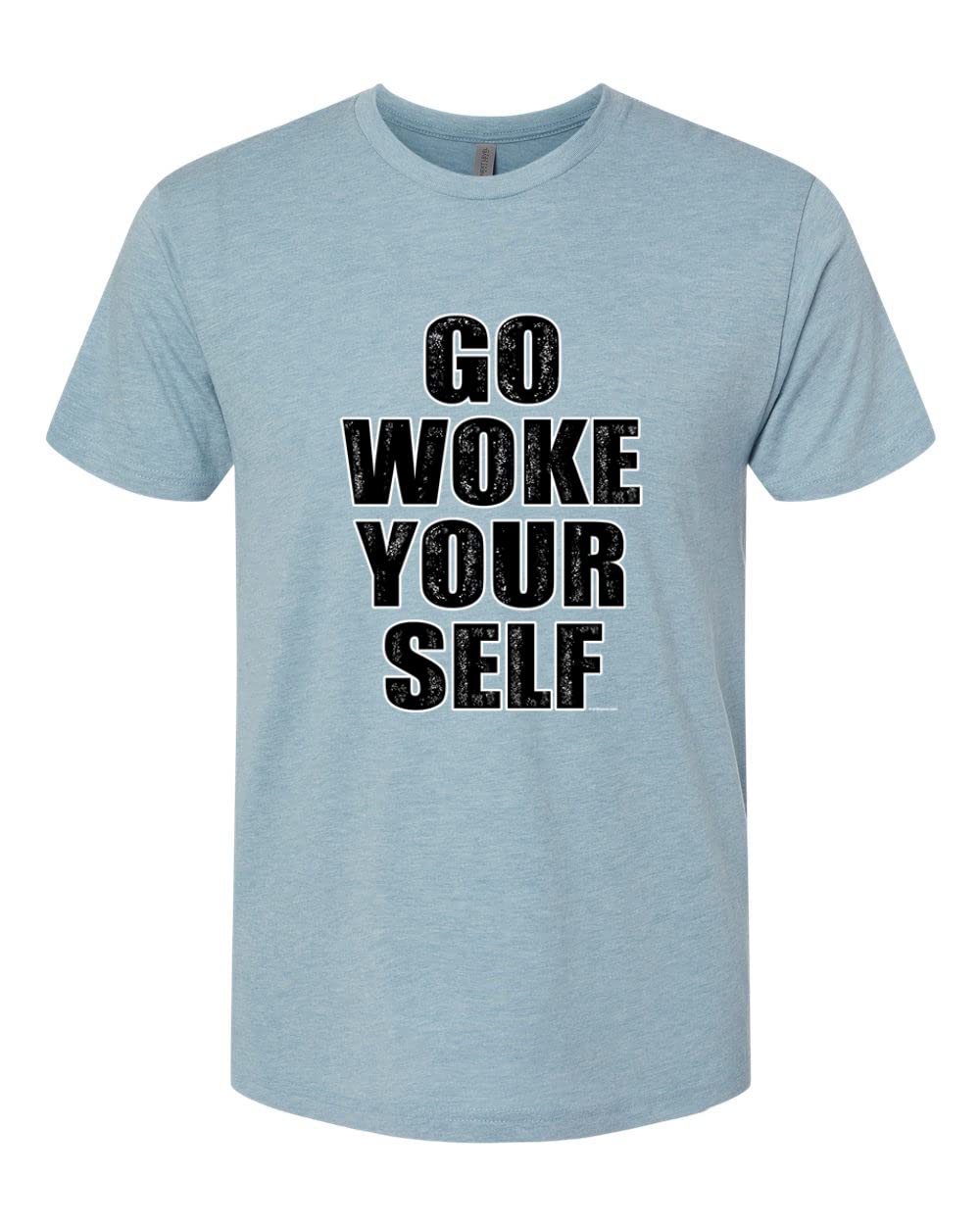 Go Woke Yourself Funny Men's Premium Tri-Blend T-Shirt - Soft Vintage Style Tee for Casual Wear & Social Commentary