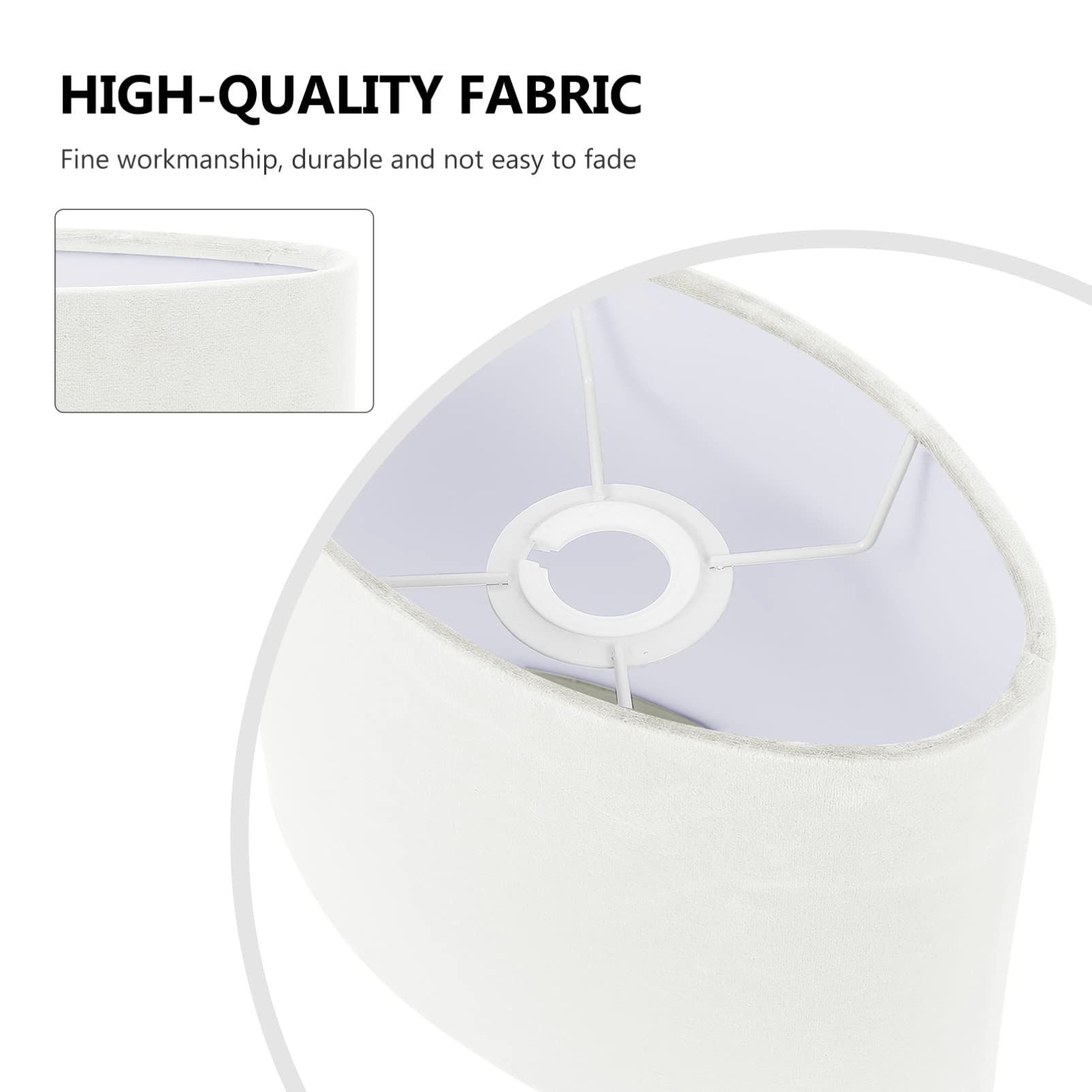 Beaupretty Oval Fabric Lampshade - E27 Table & Floor Lamp Replacement Shade - Light Cover & Protector for Living Room, Bedroom, Office Decor