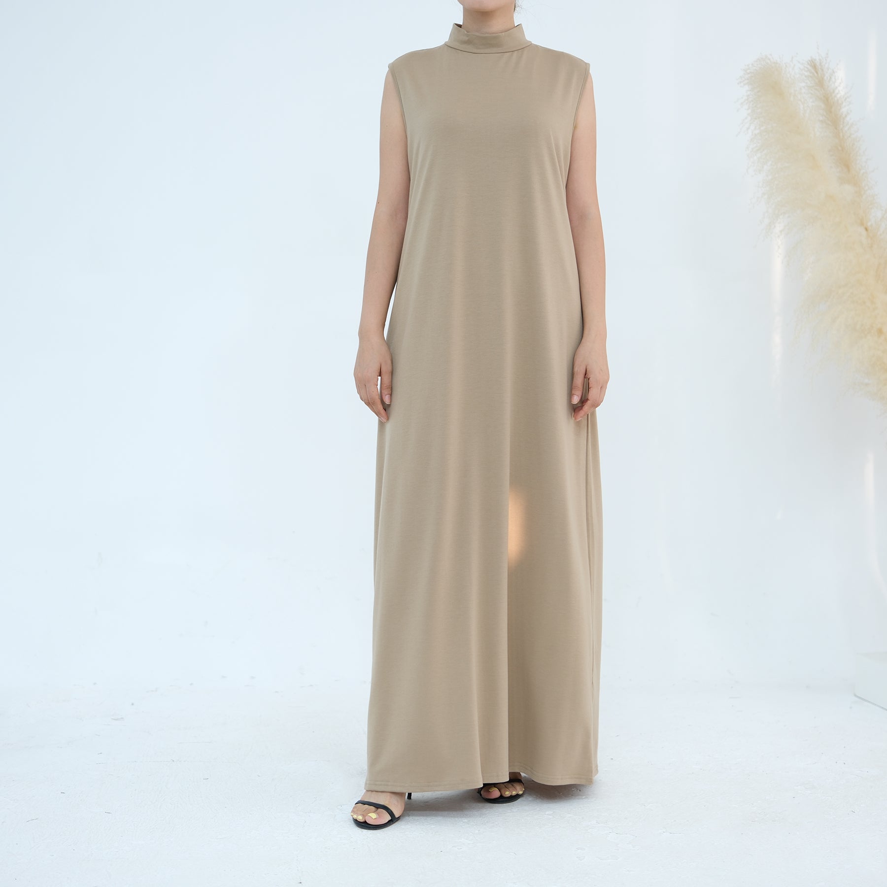 Jojo 3-Piece Modal Abaya Set in Beige - Premium Comfort Prayer Dress for Women - Perfect for Ramadan, Eid & Islamic Occasions
