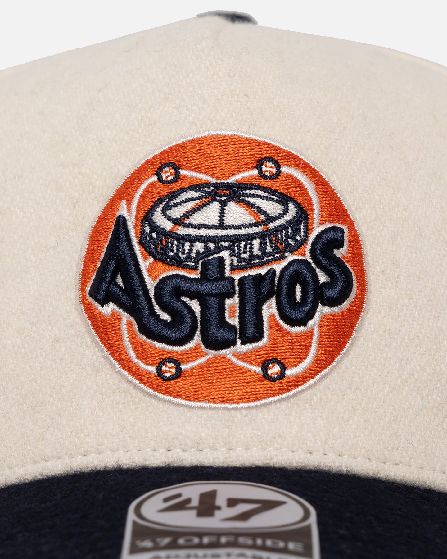 47 Brand Houston Astros 'Wooly Offside DT' Snapback Hat - Adjustable Baseball Cap for Men & Women - Natural/Navy - Perfect for Sports Fans, Game Day & Casual Wear