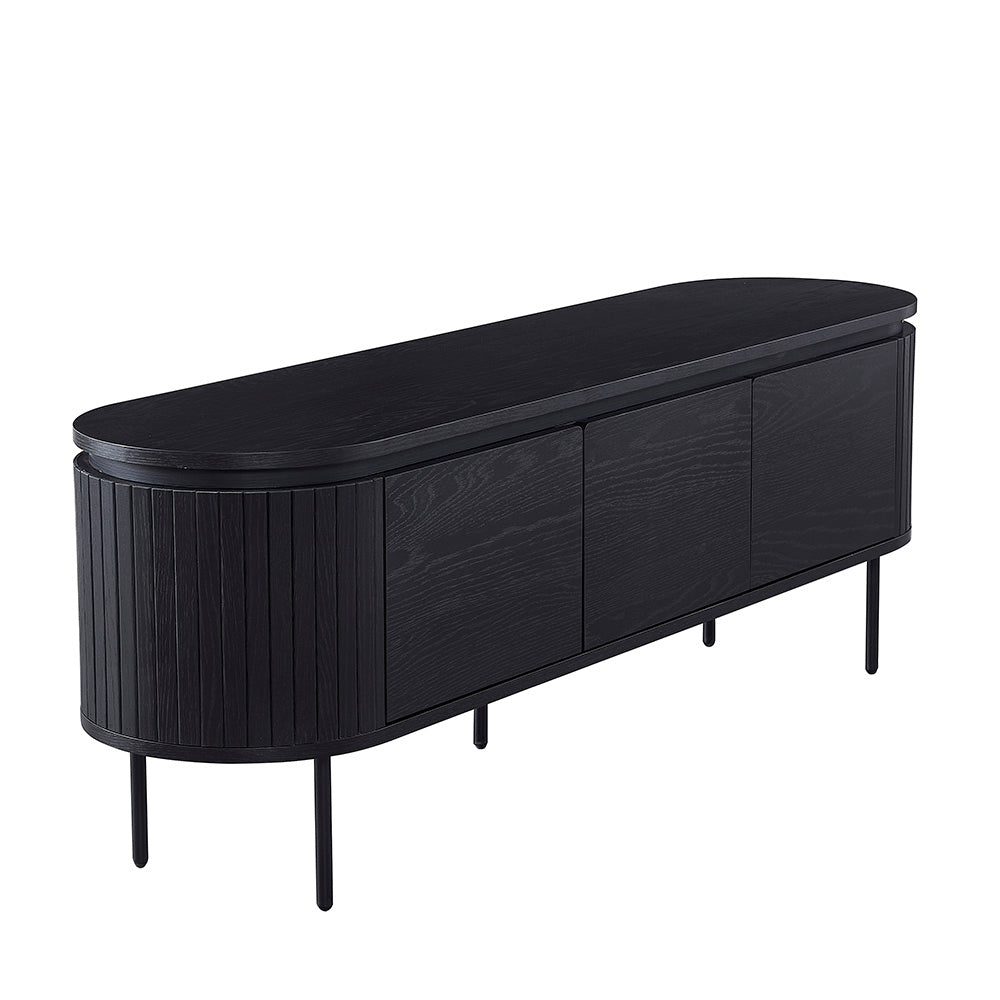 Kaidan 160cm Black TV Stand Entertainment Unit - Modern TV Console for Living Room, Bedroom & Home Theater