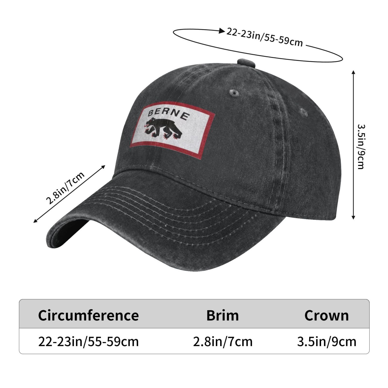 City of Berne Flag Baseball Cap - Adjustable Cotton Trucker Hat for Men & Women | Dad Hat for Outdoor Activities, Sports & Casual Wear
