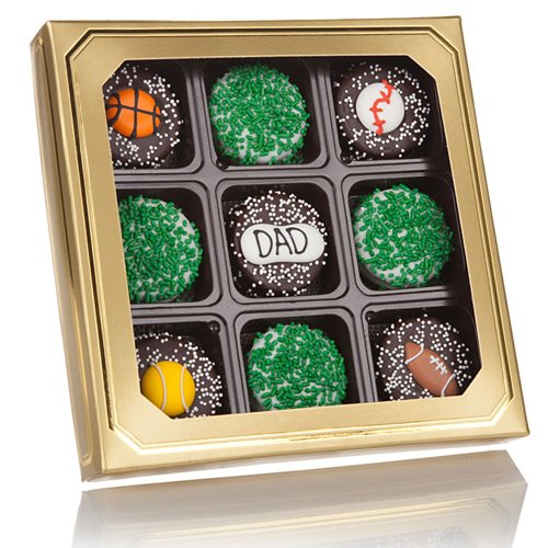 Premium Father's Day Chocolate Oreo Cookies Gift Box - 9 Piece Sports Theme | Perfect for Dad's Birthday, Anniversary & Special Occasions