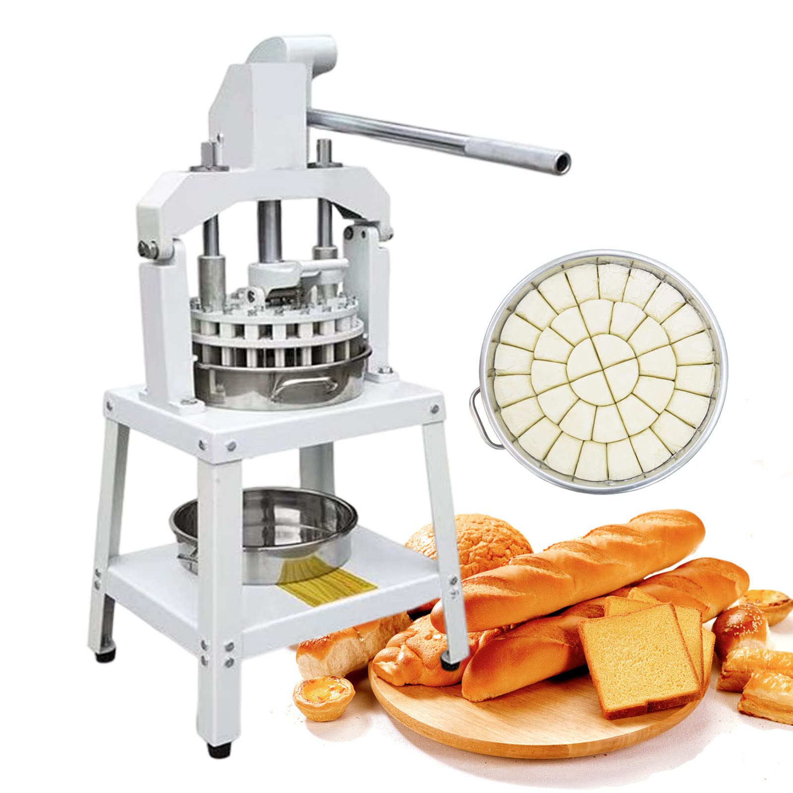 36Pcs Stainless Steel Manual Dough Divider Cutter Machine for Bakery - 30g-160g Dough Portioning Tool for Pizza, Pastry, Bread & Cookies | Perfect for Home Bakers & Commercial Kitchens
