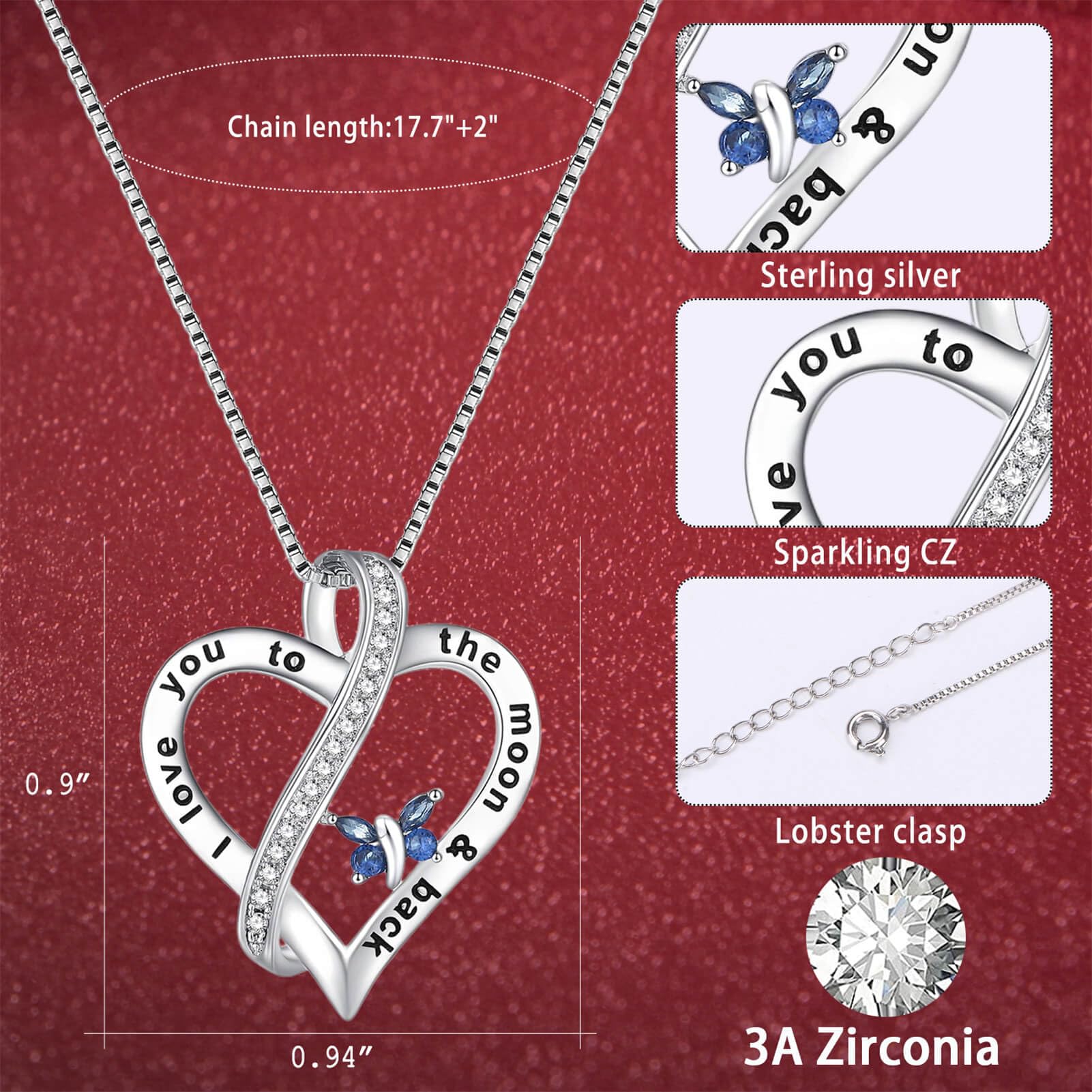 Elegant Heart Pendant Necklace for Women - Perfect Christmas, Birthday & Anniversary Gift for Wife, Girlfriend - Romantic Jewelry for Her - Ideal for Date Nights, Weddings & Special Occasions