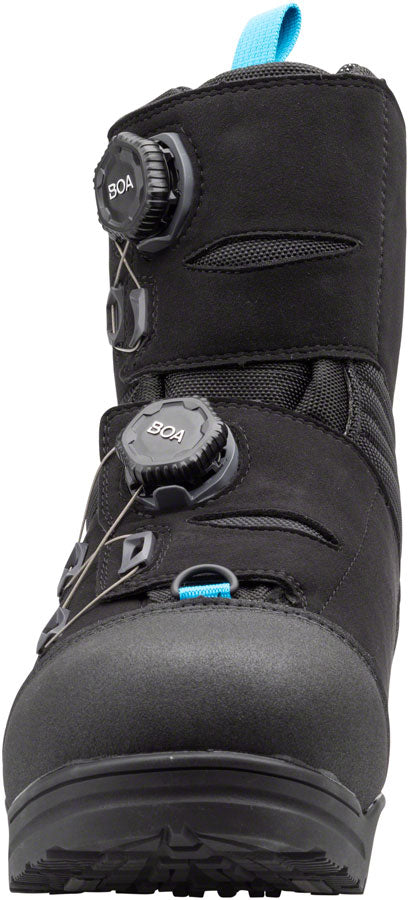 45NRTH Wolfgar Winter Cycling Boots - Waterproof, Insulated for Cold Weather - Black/Blue, Size 40 - Perfect for Commuting & Mountain Biking in Snow