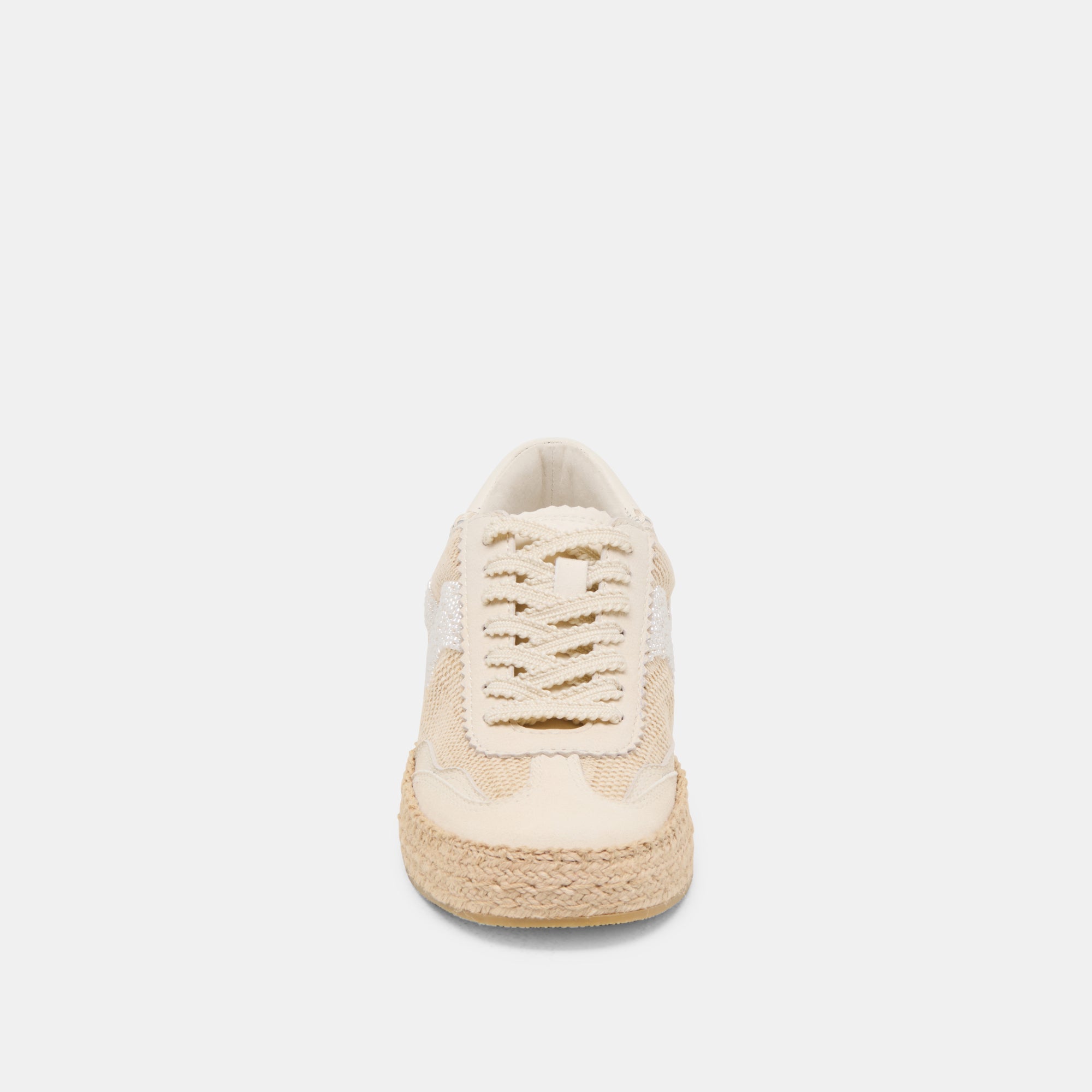 Notice Women's Beaded Espadrille Sneakers - Natural Multi Burlap Fabric - Comfortable Casual Shoes for Summer, Beach & Boho Fashion