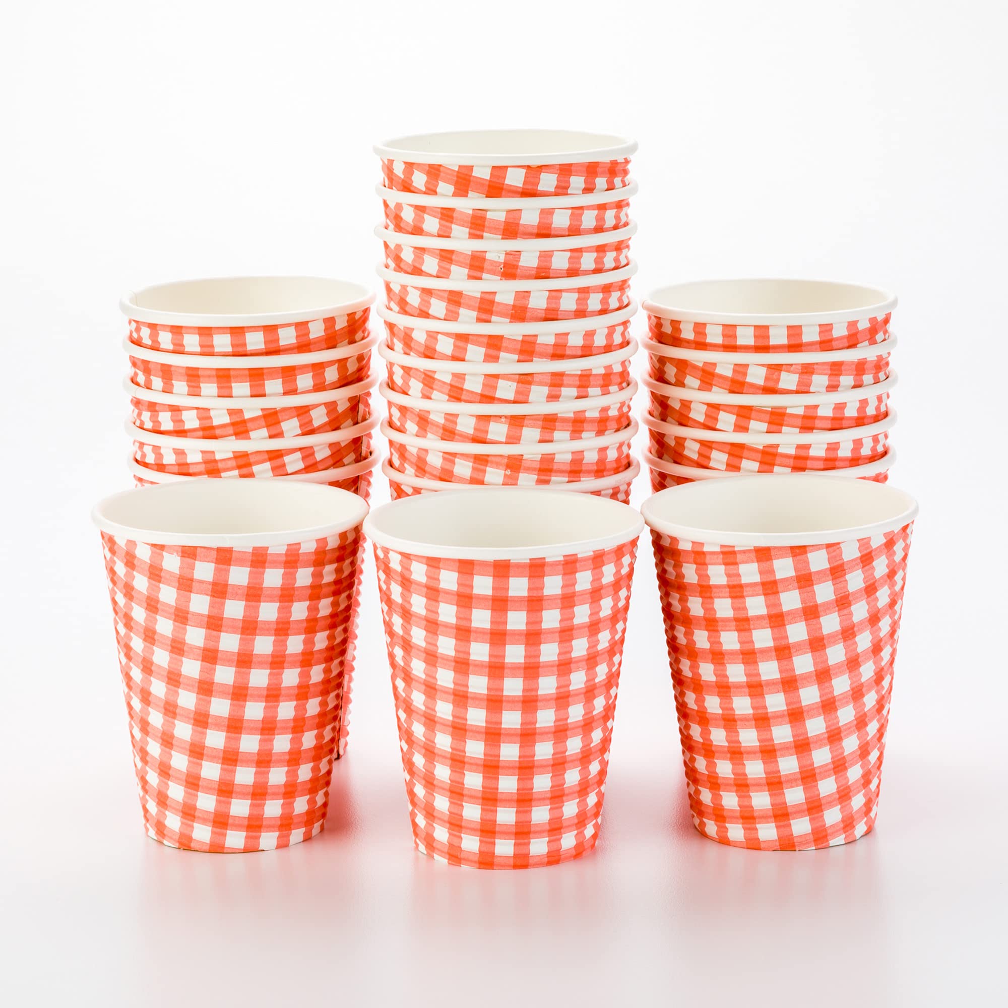 Restaurantware 12oz Disposable Coffee Cups - 500 Pack Spiral Wall Hot Paper Cups for Coffee, Tea & Hot Beverages | Insulated Picnic Design with Rolled Rim (Lids Sold Separately) | Perfect for Cafes, Offices, Parties & Outdoor Events