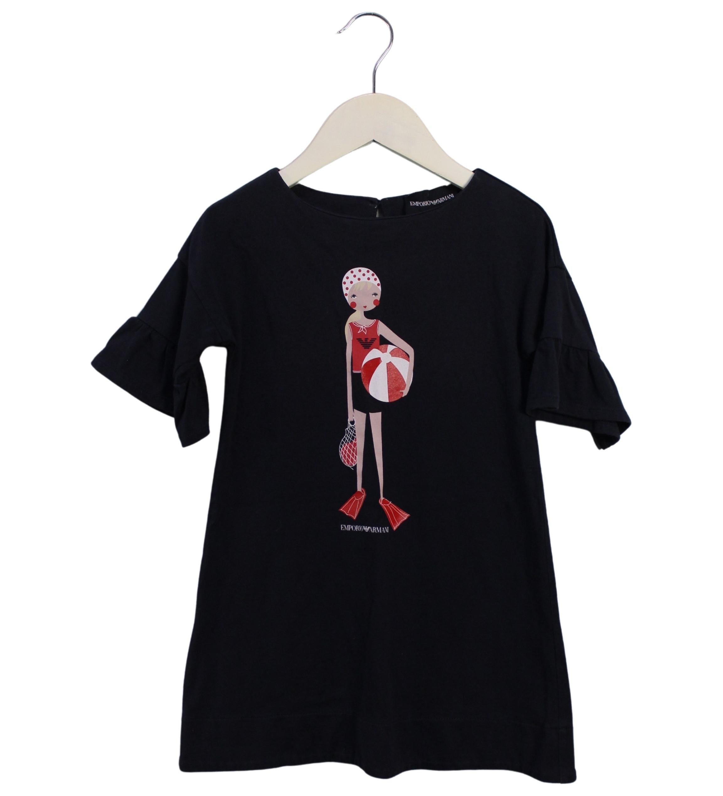 Armani Short Sleeve Dress for Girls 4T | Fashionable Cotton Summer Dress | Perfect for Birthday Parties, School Events & Family Outings