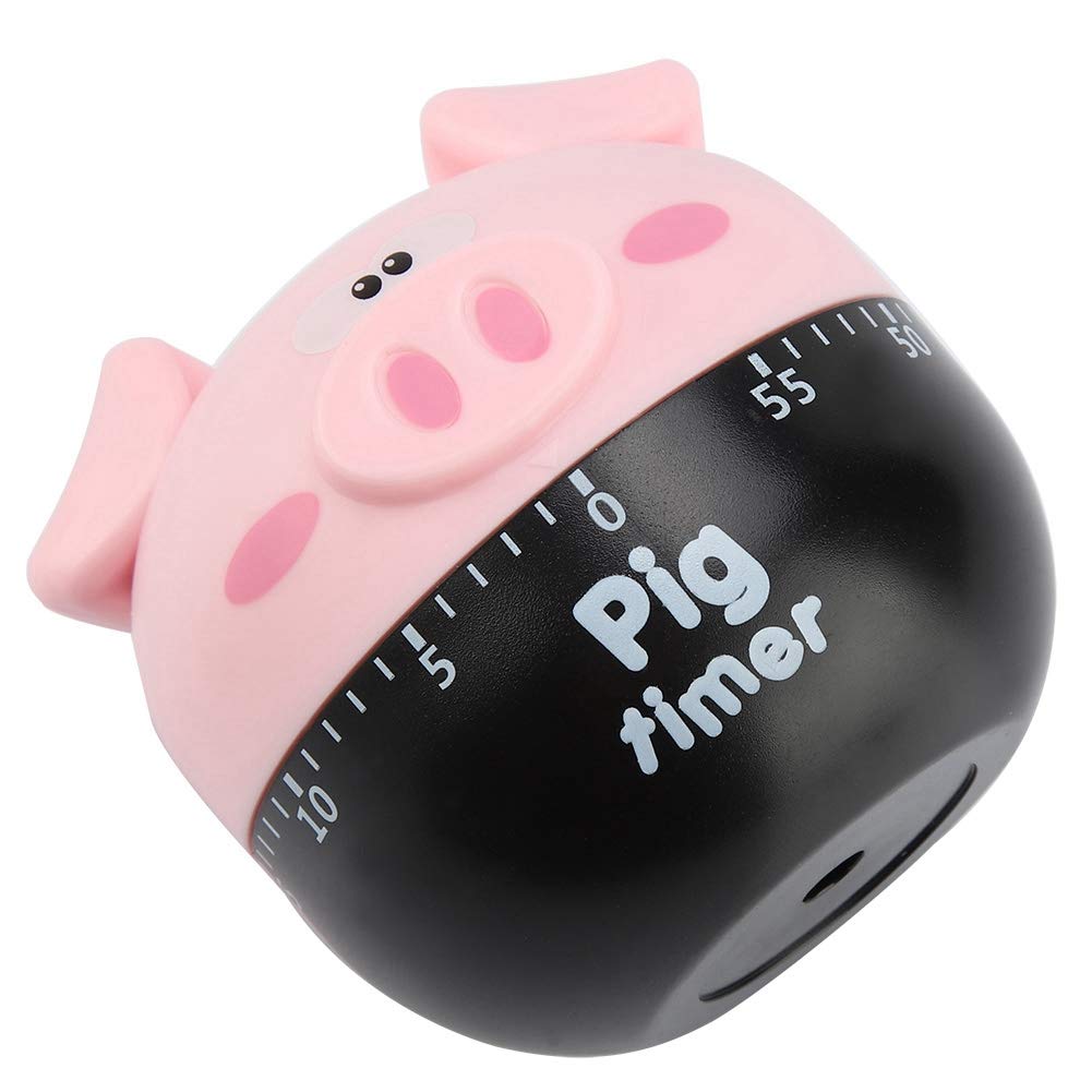 Cute Cartoon Pig Kitchen Timer - Mechanical Cooking Timer with Alarm Clock for Baking, BBQ, and Kitchen Use - Portable Pink Cooking Tool for Home & Professional Chefs