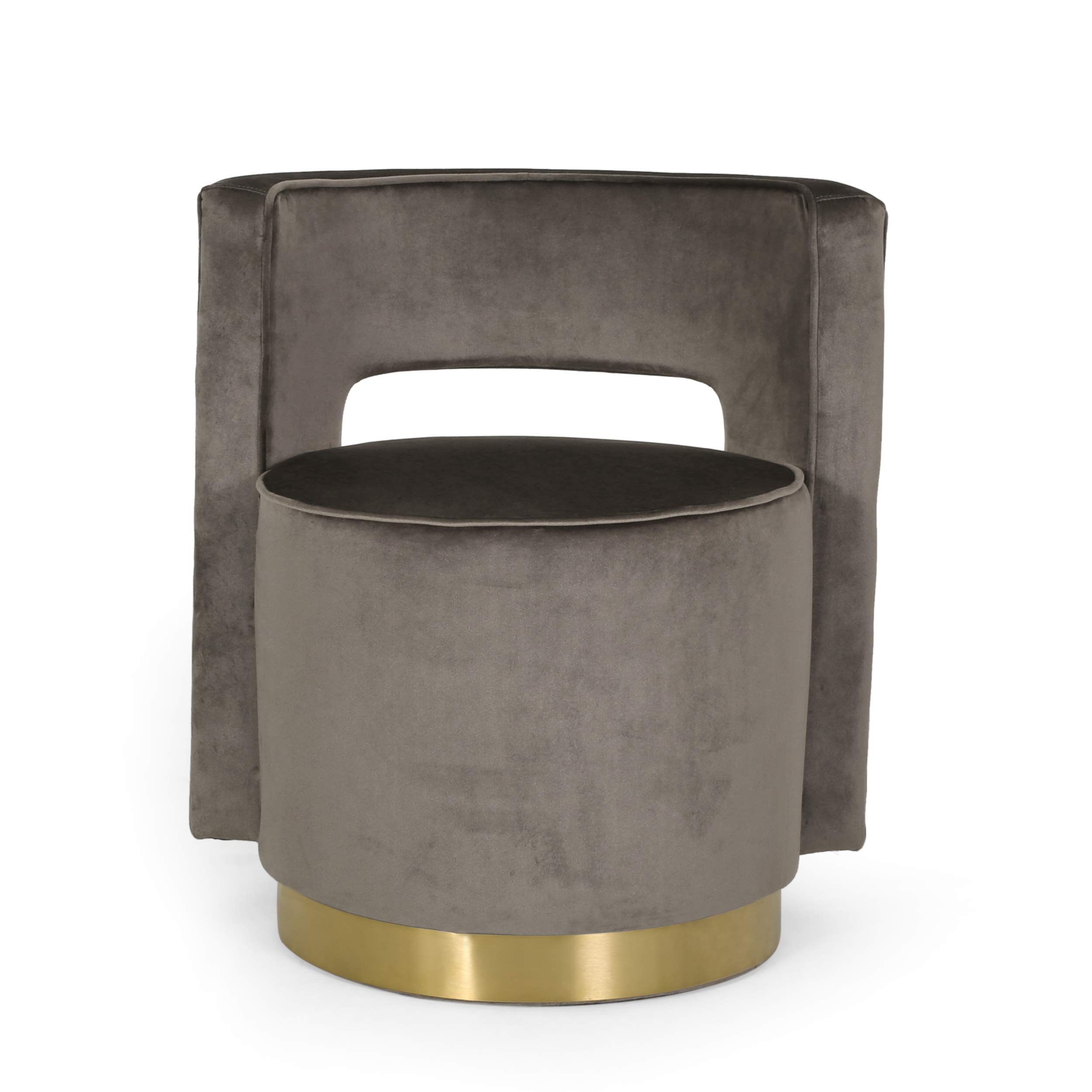 Christopher Knight Home Cardan Club Chair - Gray & Copper Upholstered Accent Chair for Living Room, Lounge, or Office