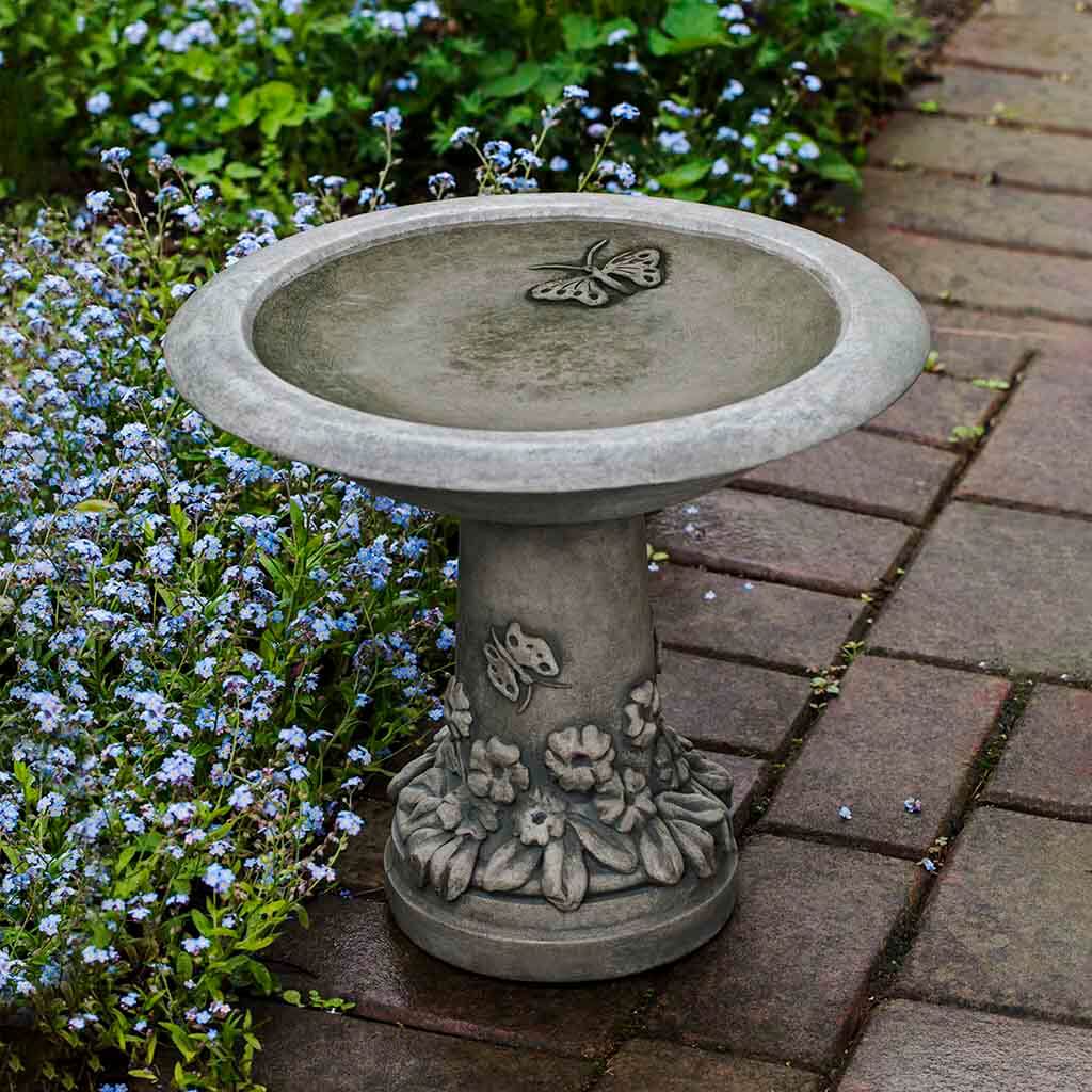 Campania International Spring Meadow Birdbath - Decorative Garden Bird Bath for Outdoor Patio, Yard & Lawn Decor - Attract Birds to Your Backyard