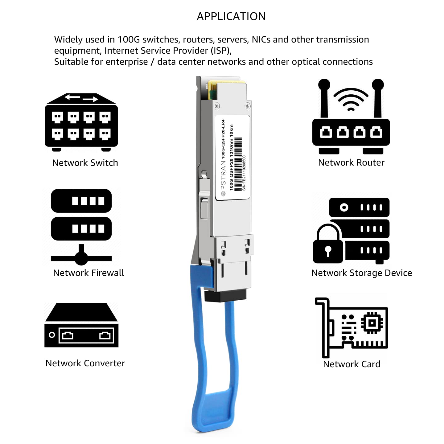 100G QSFP28 LR4 Optical Transceiver Module - 100GBASE-LR4 Compatible with Cisco QSFP-100G-LR4-S & Meraki MA-QSFP-100G-LR4 - 1310nm 10km DDM Duplex LC SMF - Ideal for Data Centers & High-Speed Networking