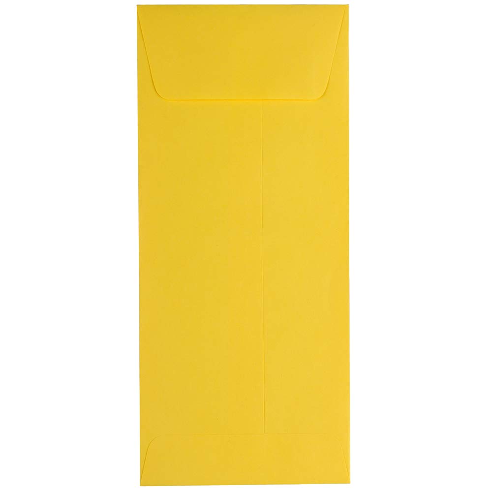 JAM PAPER #10 Business Envelopes - 4 1/8 x 9 1/2 Inches - 500 Pack Yellow Recycled Colored Envelopes for Office, Mailing, and Professional Correspondence