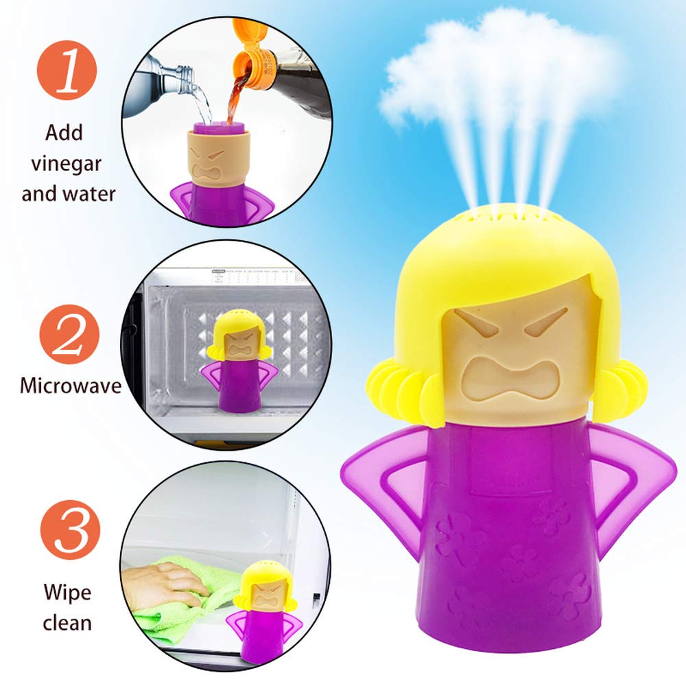 4PS Angry Mama Microwave Cleaner - Steam Cleaning for Microwave Oven & Kitchen Appliances | Easy Refrigerator Cleaning | Perfect for Home, Office & RV Use