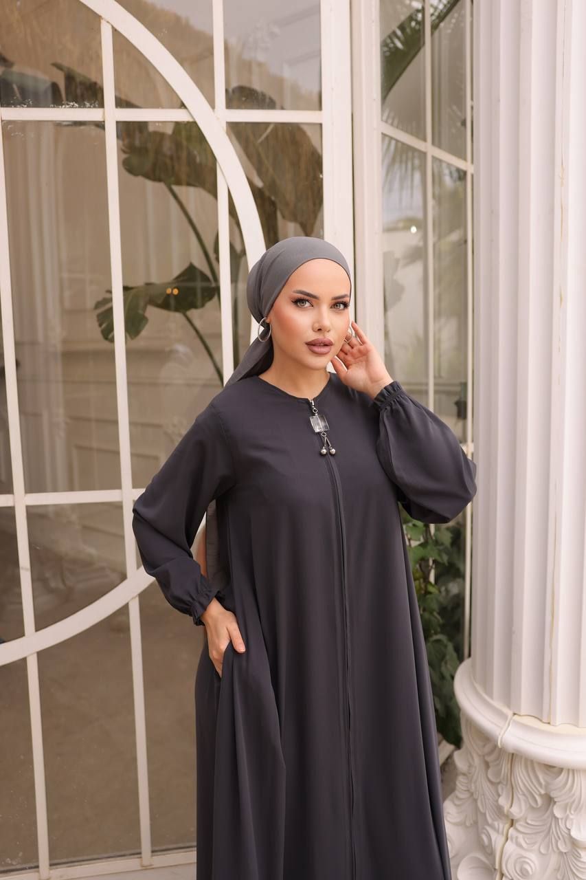 Halah Zipper Front Abaya for Women - 8 Stylish Colors | Modest Islamic Dress for Prayer, Eid & Special Occasions