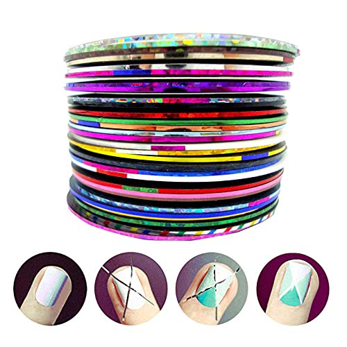 Shidara Nail Striping Tape - 10 Colors Nail Art Decoration Stickers for DIY French Tips & Line Designs | Waterproof & Easy to Apply | Perfect for Salon, Home Manicure & Nail Art Beginners