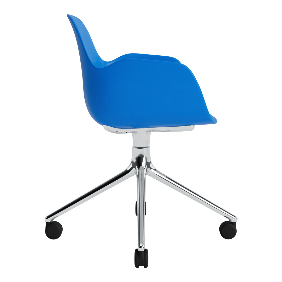 Modern Form Armchair with 4-Wheel Swivel Base - Ergonomic Office Chair for Home & Workspace - Perfect for Desks, Living Rooms, and Study Areas
