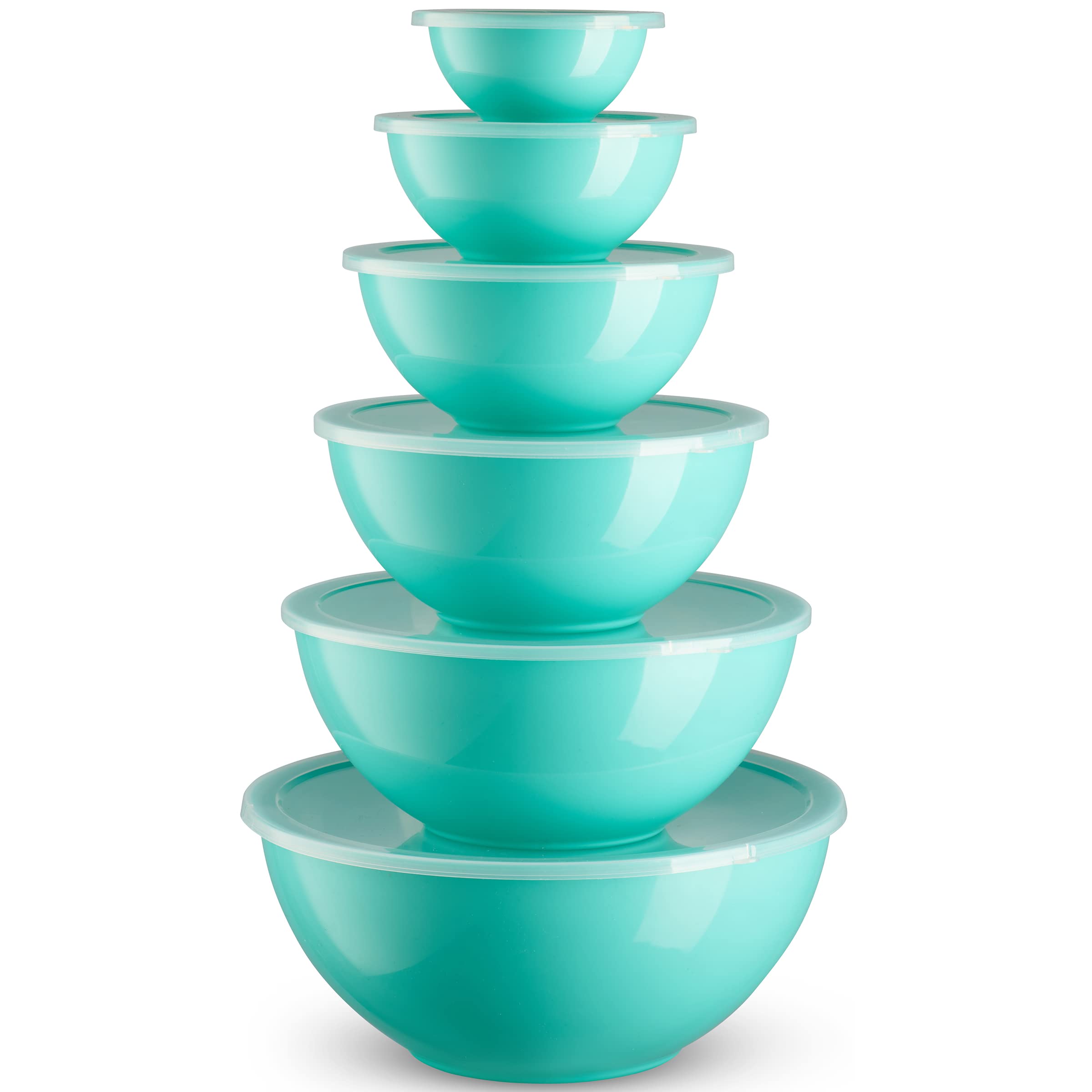 12-Piece Plastic Mixing Bowls with Airtight Lids - Nesting Space Saving Design for Cooking, Baking, Food Prep & Storage | Perfect for Kitchen, Meal Prep & Leftovers