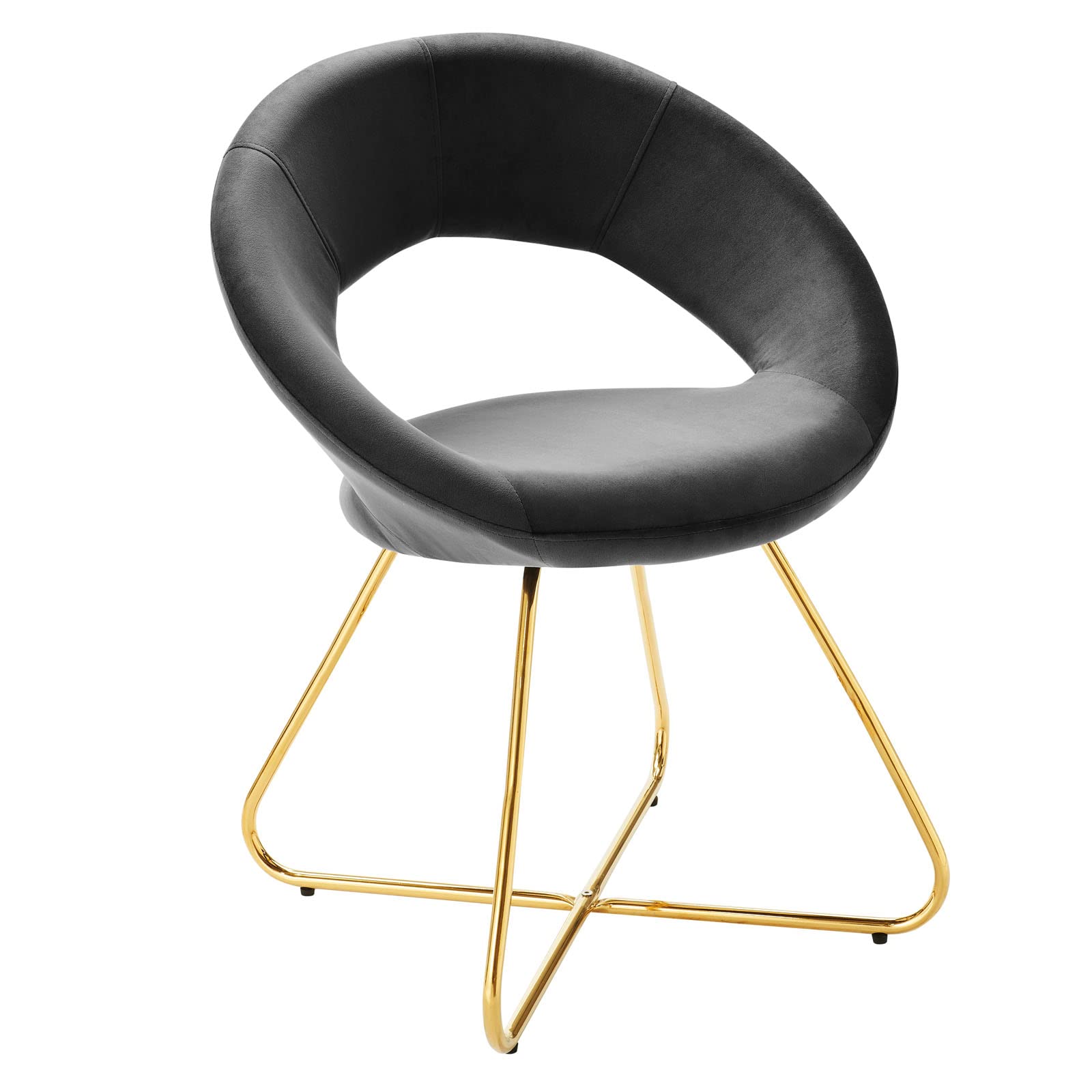 Premium Velvet Dining Chairs Set of 2 - Modern Gold & Charcoal Upholstered Accent Chairs for Elegant Dining Room, Restaurant or Home Decor
