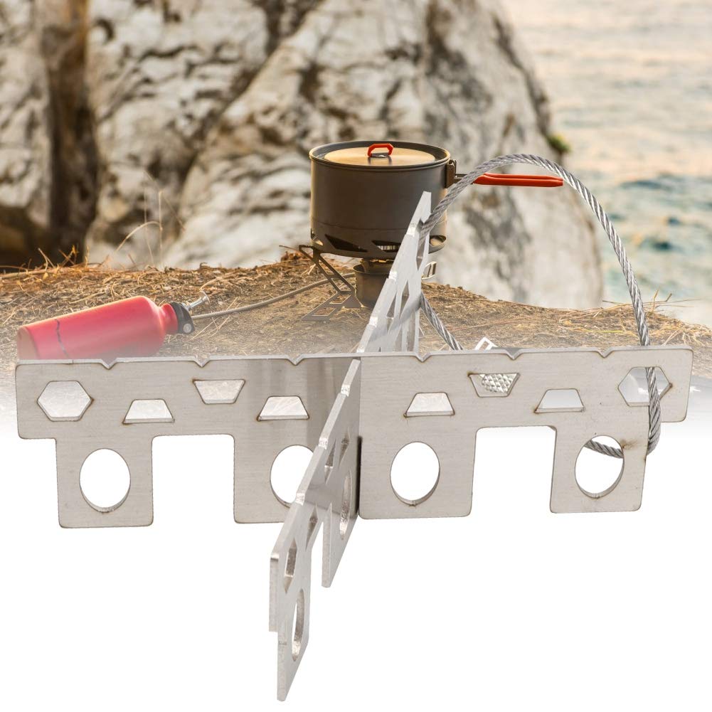 Portable Outdoor Picnic Alcohol Stove Cross Stand - Stainless Steel Liquid & Solid Fuel Rack Bracket Holder for Camping, Hiking & Backpacking - Compact Support for Alcohol Stoves & Burners