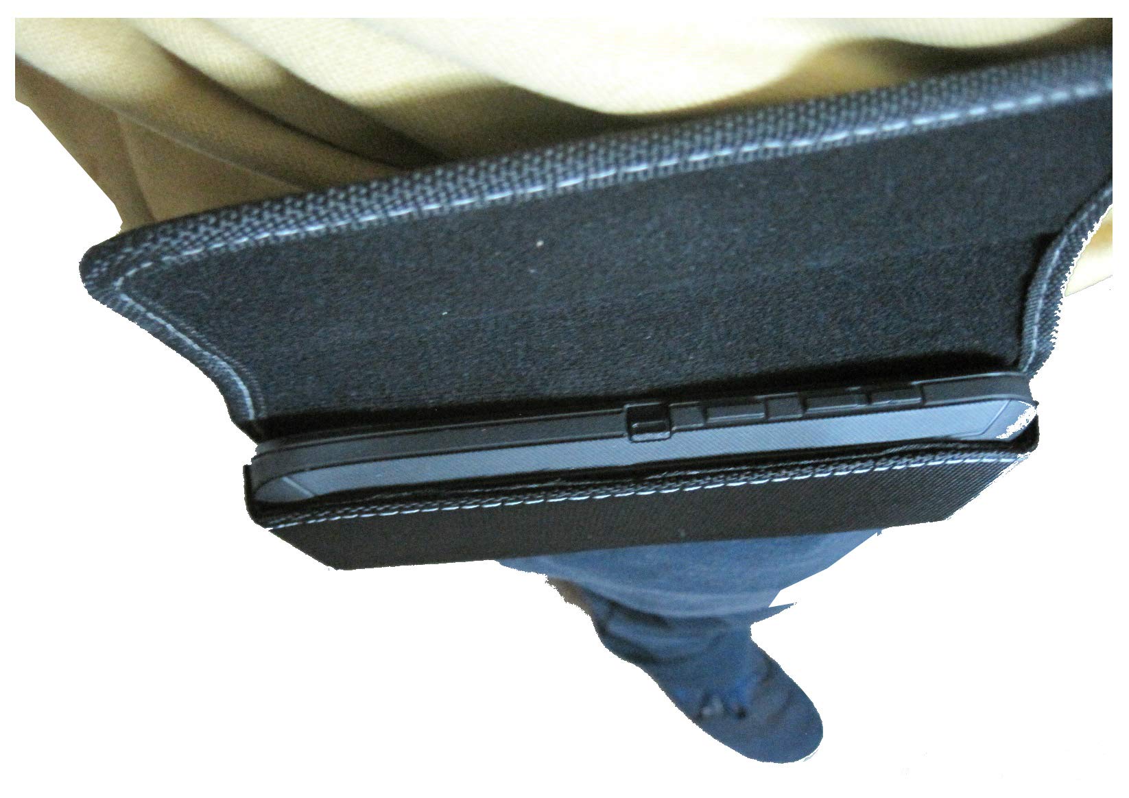 Nylon Cell Phone Holster Pouch for Galaxy S23FE/A25/A23/A14/A13/A20/A50 - Compatible with Otterbox Commuter/Defender Cases - Rugged Belt Loop Clip Holder with Magnetic Closure (Black-Horizontal) - Perfect for Work, Hiking, and Outdoor Activities