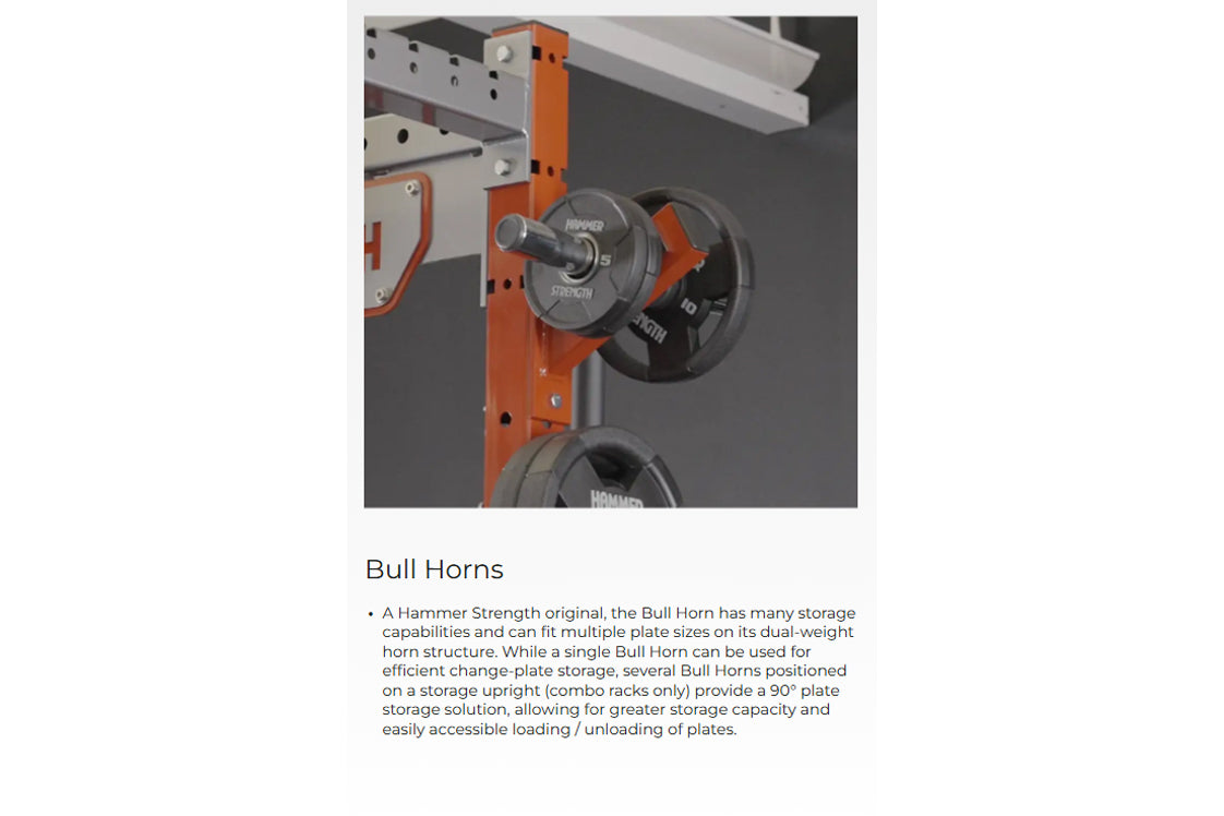Hammer Strength Bull Horns Rack Attachment - Heavy Duty Power Rack Accessory for Weightlifting & Strength Training | Perfect for Home Gym & CrossFit Workouts