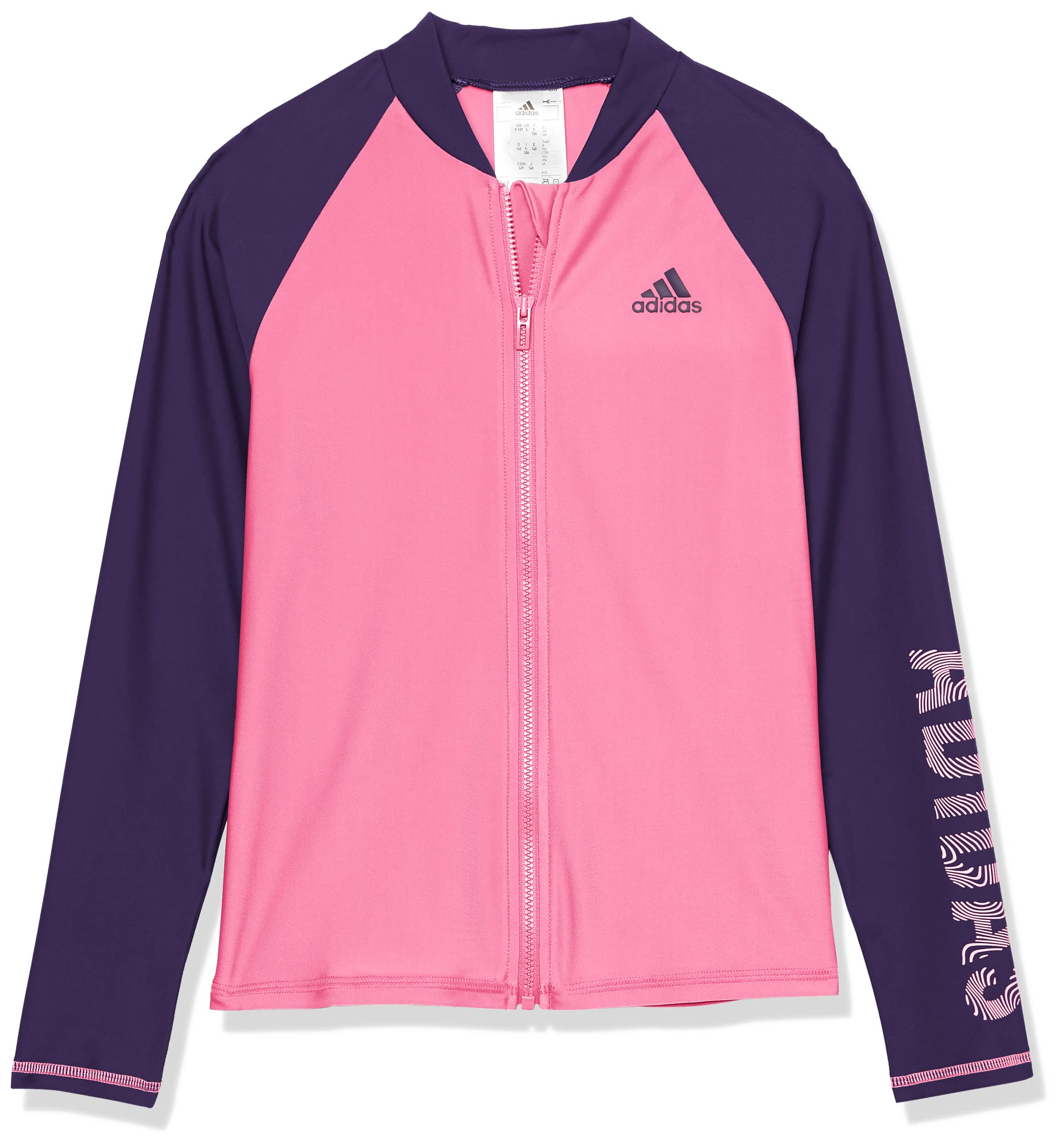 Adidas Kids' Long Sleeve Rash Guard Shirt - UPF 50+ Sun Protection Swimwear for Boys & Girls - Perfect for Swimming, Surfing & Beach Activities