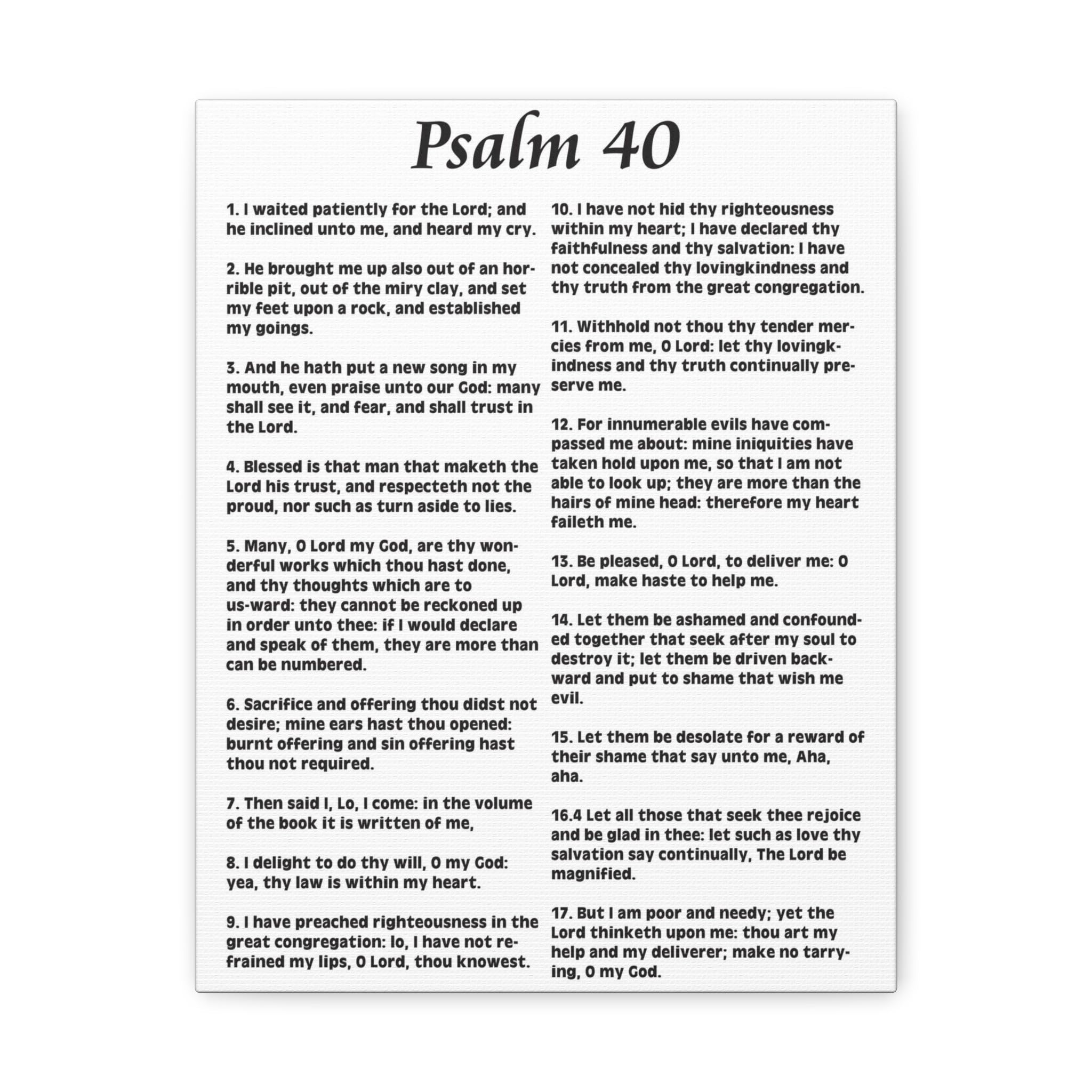 Bible Verse Canvas Art - Psalm 40:1 'My Deliverer Heard Me' Christian Scripture Wall Decor - Perfect for Home, Church & Gift Giving - Inspirational Religious Art for Living Room, Bedroom & Office
