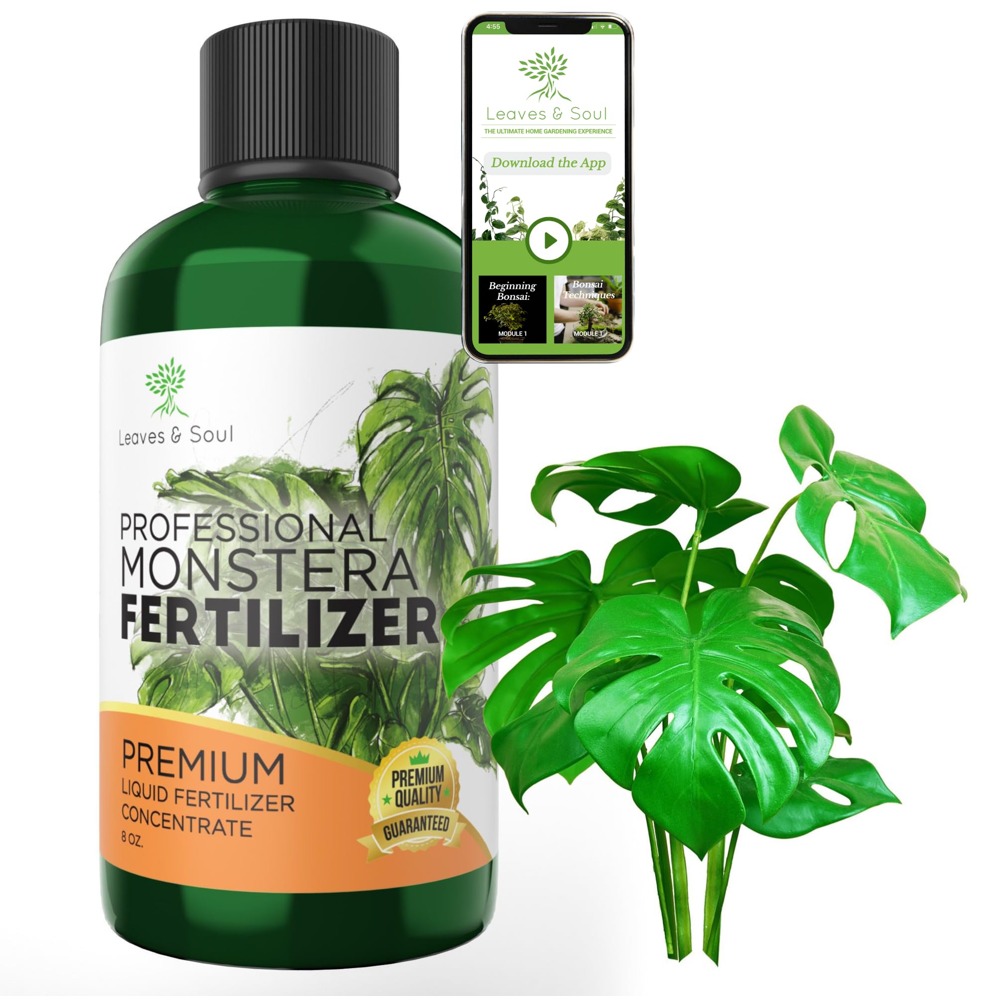 Professional Monstera Plant Fertilizer 3-1-2 NPK Concentrate for Indoor Plants & Flowers | Multi-Purpose Liquid Plant Food for Houseplants | 8 oz Gardening Supplies for Lush Foliage Growth – Perfect for Monstera Deliciosa, Pothos & Philodendron Care