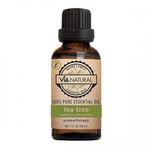 VIA Natural 100% Pure Tea Tree Essential Oil - 1 oz (30ml) for Aromatherapy, Skin Care & Home Cleaning | Therapeutic Grade, Undiluted for Diffusers, DIY Beauty & Natural Remedies