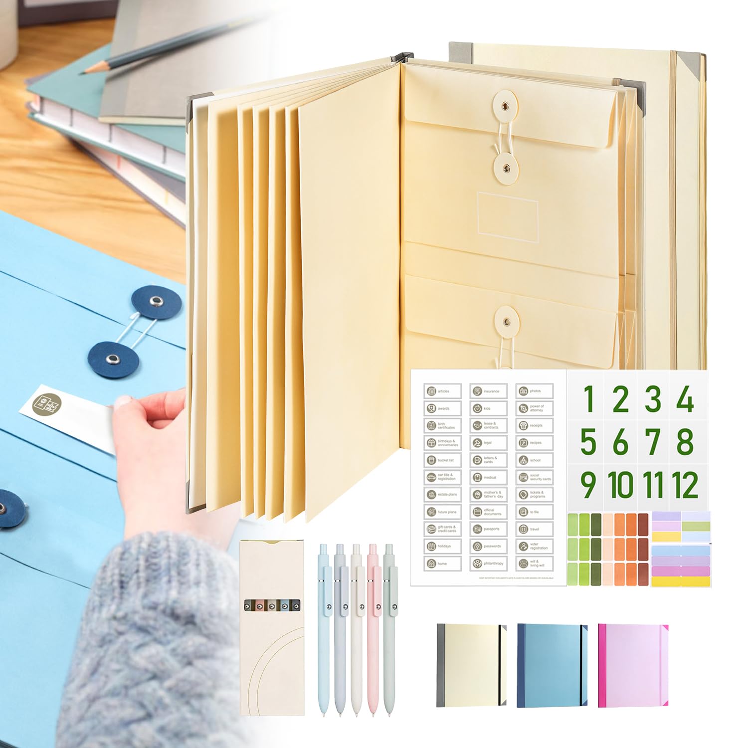 If I Die Binder Organizer - Important Document Folio with Pockets for Home, School & Office | Emergency Preparedness, Estate Planning & Missing Person Documentation (Yellow)