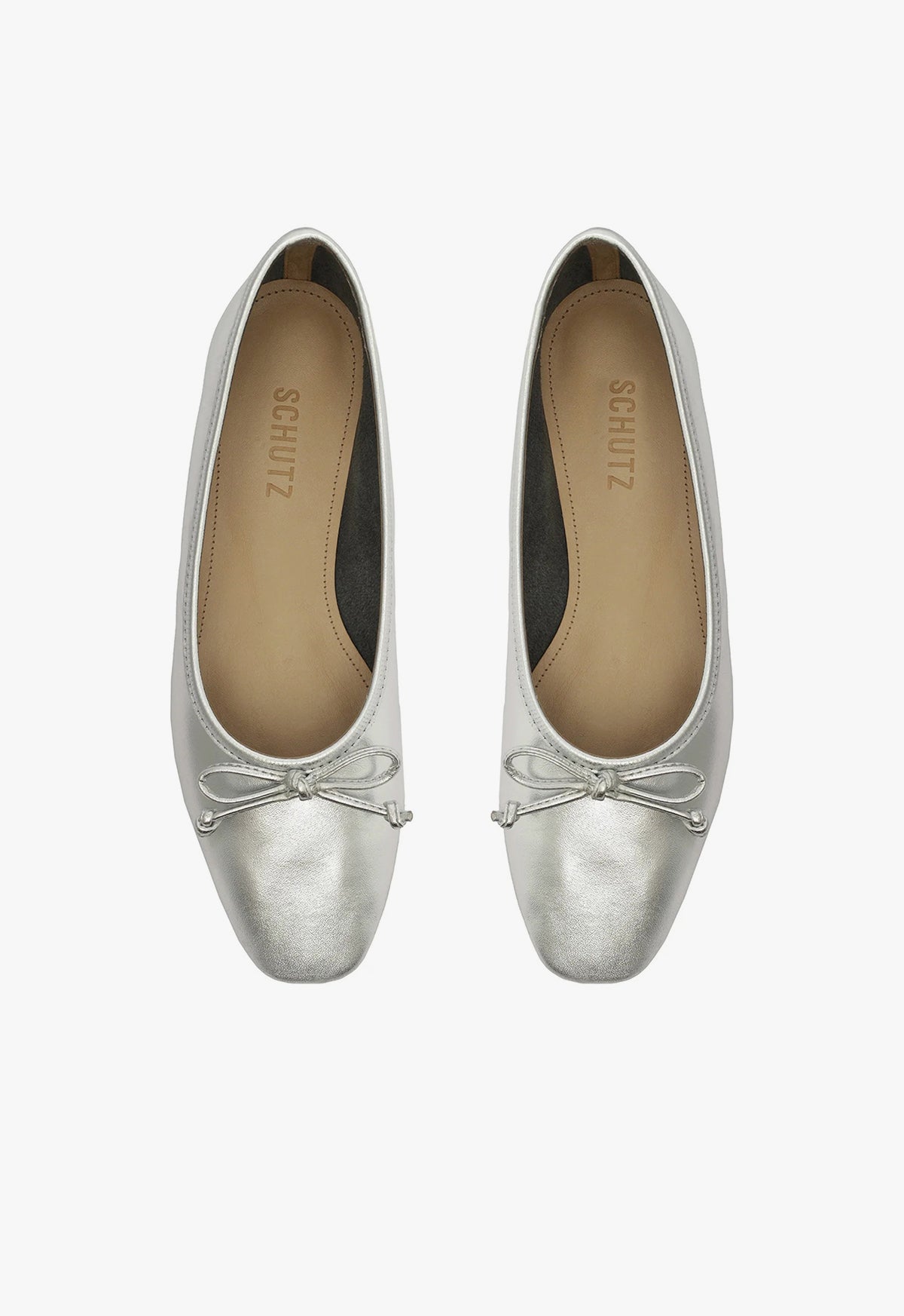 Arissa Women's Silver Leather Ballet Flats - Comfortable & Stylish Slip-On Shoes for Work, Travel & Casual Wear