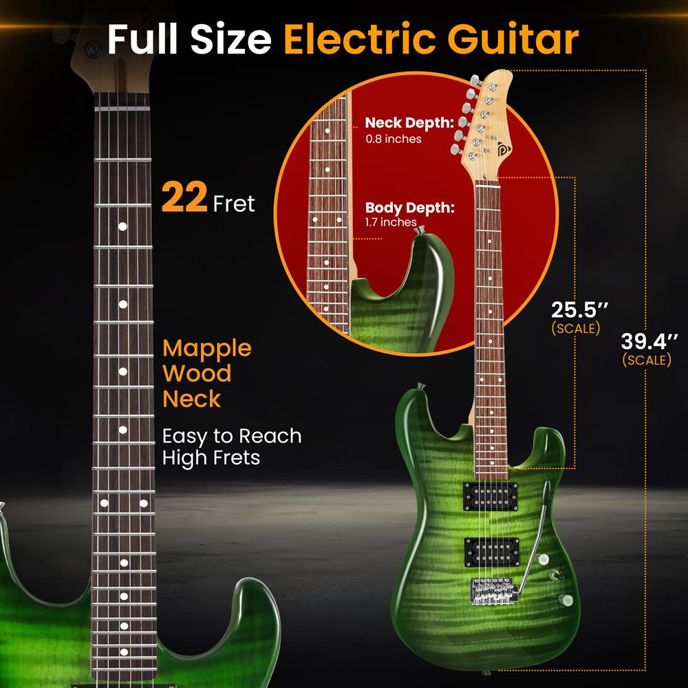 Complete Electric Guitar Starter Kit with Amp, Tuner & Accessories - Perfect for Beginners, Practice & Live Performances