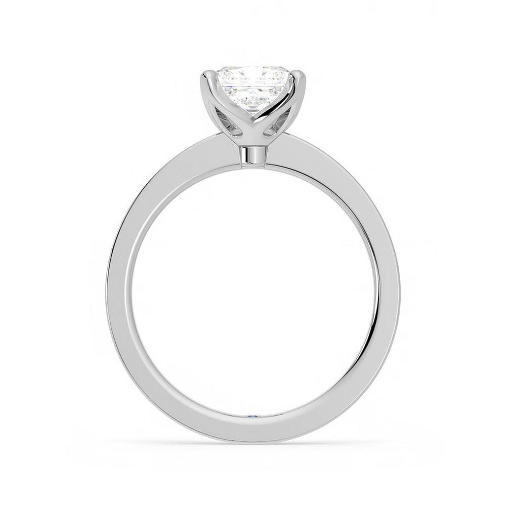 1.5ct Princess Cut Moissanite Engagement Ring for Women - 14K White Gold Hidden Anniversary Stone & Channel Set Side Stones - Perfect for Proposals, Anniversaries, and Special Occasions