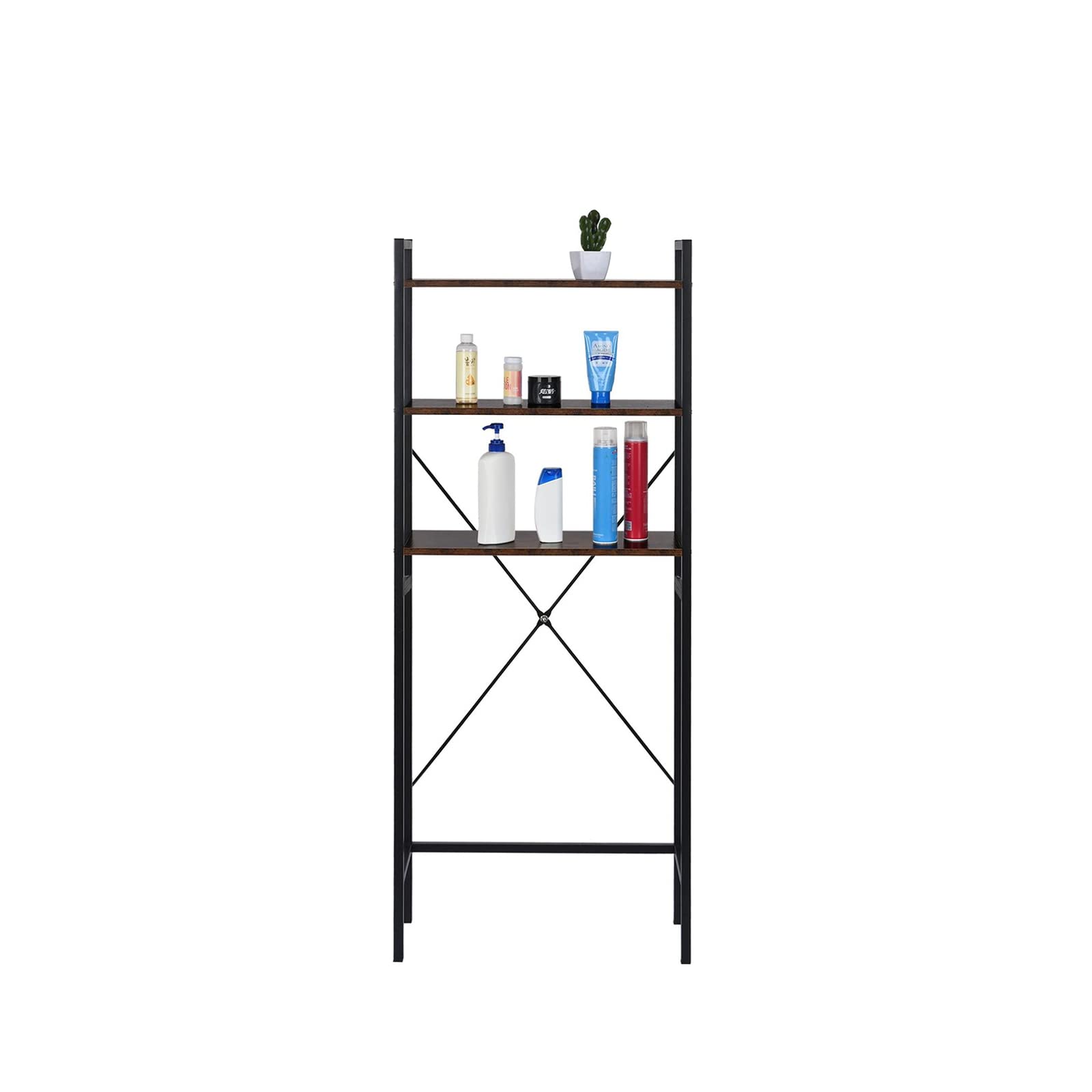 3-Tier Over The Toilet Shelf - Bathroom Storage Organizer for Home & Kitchen (24.8”L x 9.4”W x 64.2”H) - Space-Saving, Sturdy & Easy to Assemble - Perfect for Small Bathrooms, Apartments & Dorm Rooms