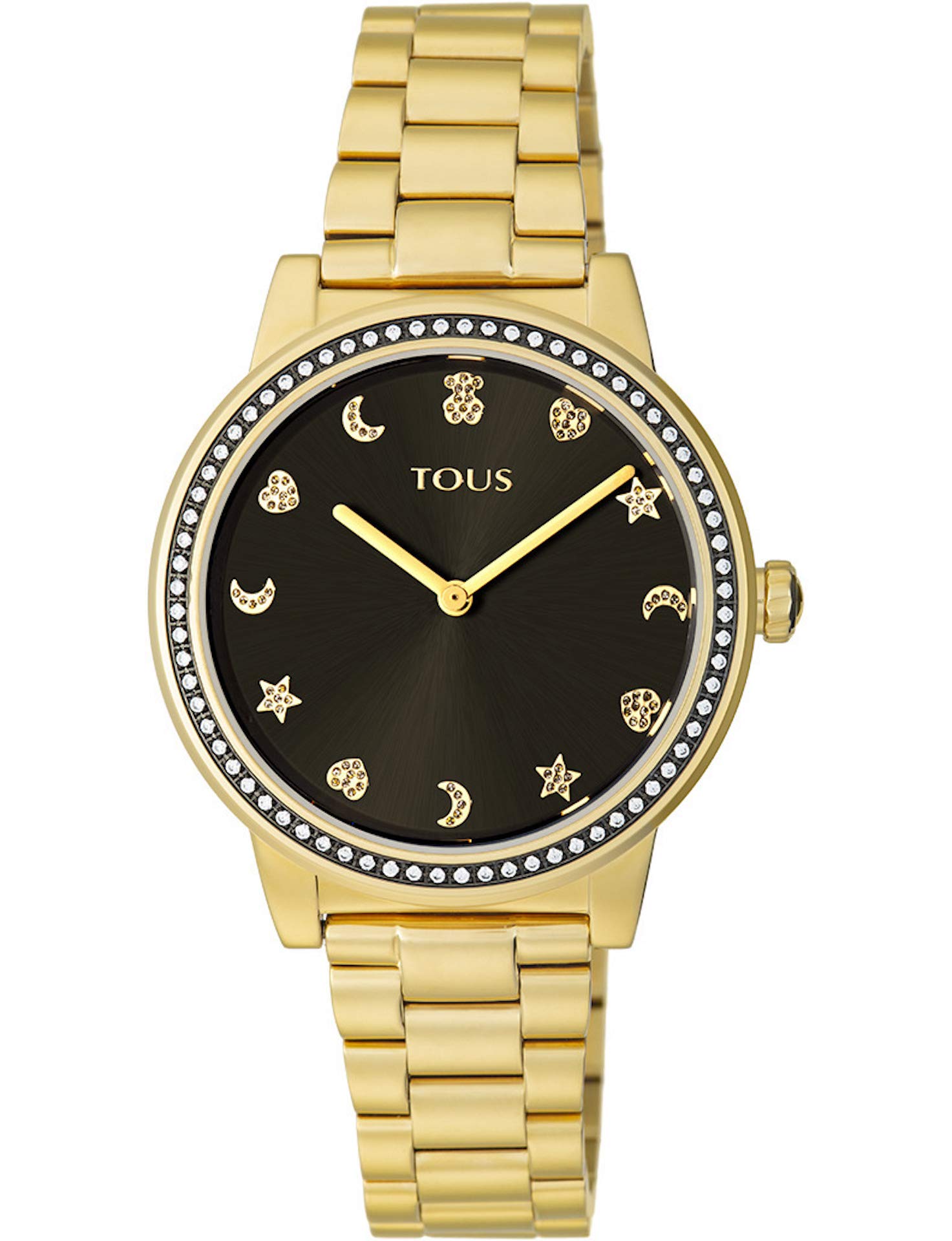 TOUS Night Watch IPG ESF Black Stones Bracelet for Women - Elegant Adjustable Crystal Beaded Wristband for Evening Parties, Date Nights & Special Occasions